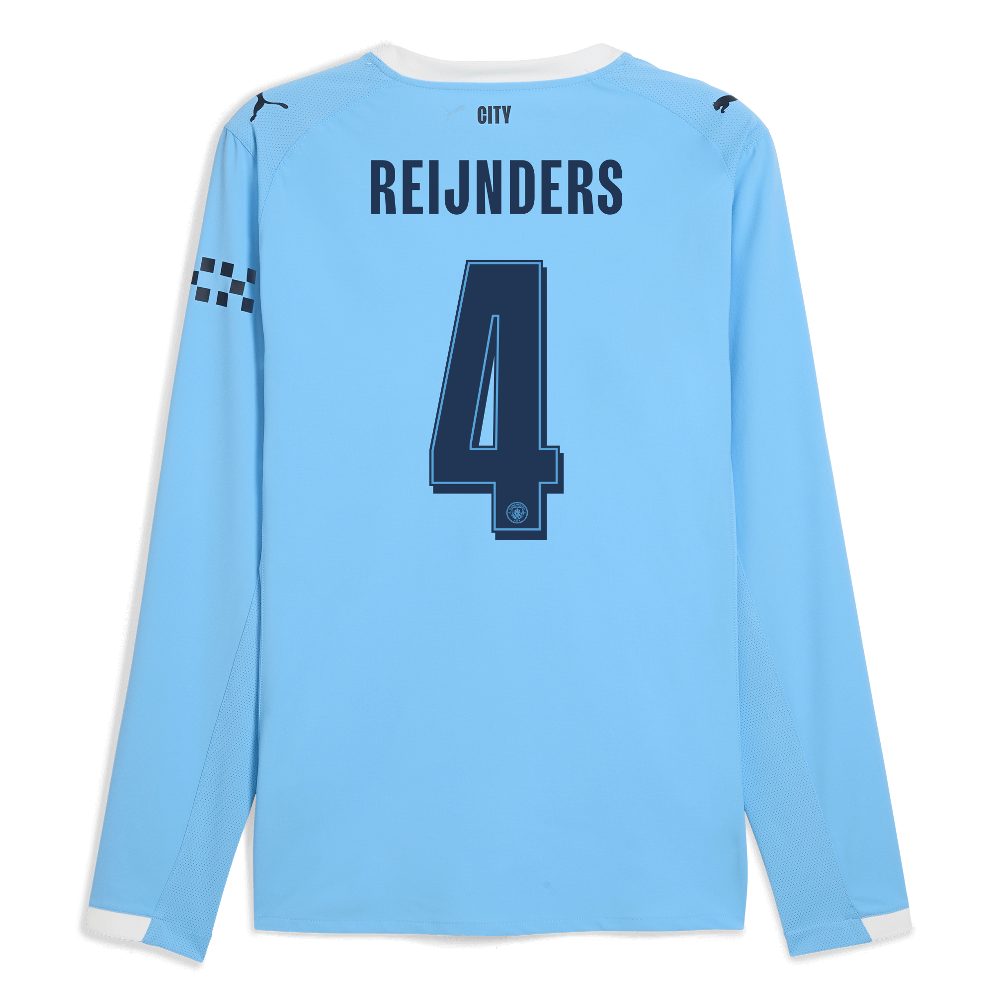 Manchester City manchester city man city home authentic jersey 202526 long sleeve with reijnders 4 printing Collection - ManchesterCitystore.com