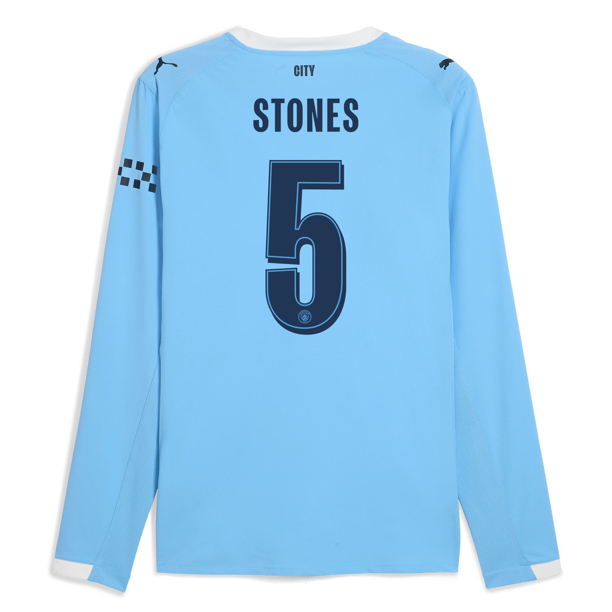 Manchester City manchester city man city home authentic jersey 202526 long sleeve with stones 5 printing Collection - ManchesterCitystore.com
