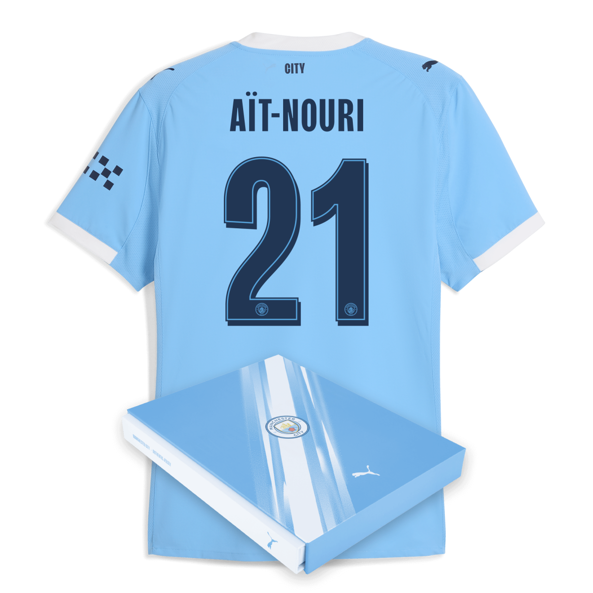 Manchester City manchester city man city home authentic jersey 202526 with ait-nouri 21 printing in gift box Collection - ManchesterCitystore.com