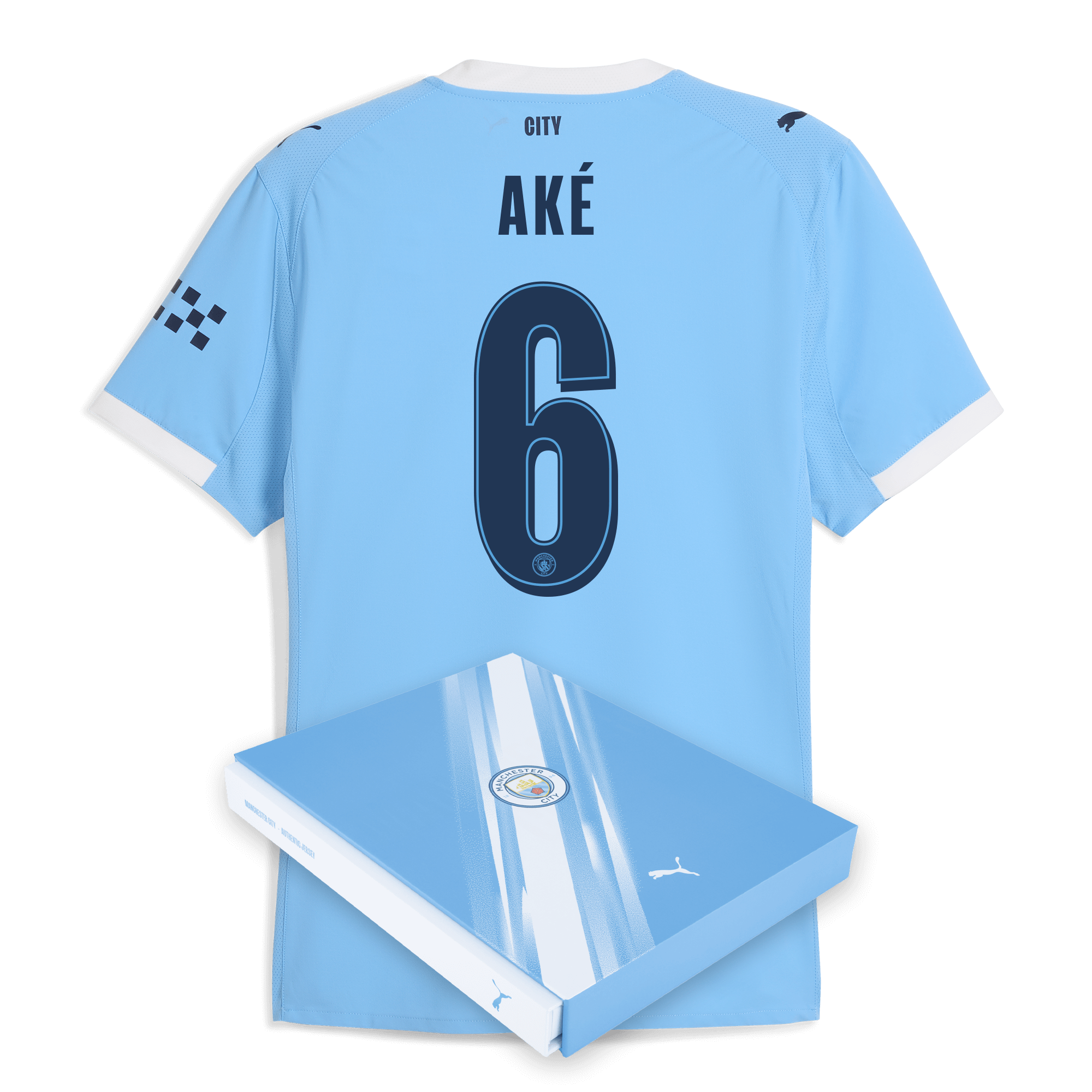 Manchester City manchester city man city home authentic jersey 202526 with ake 6 printing in gift box Collection - ManchesterCitystore.com