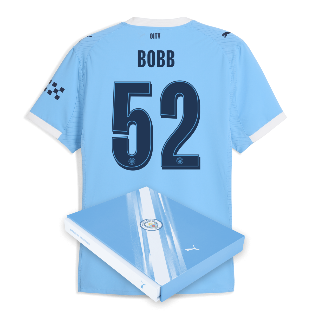 Manchester City manchester city man city home authentic jersey 202526 with bobb 52 printing in gift box Collection - ManchesterCitystore.com