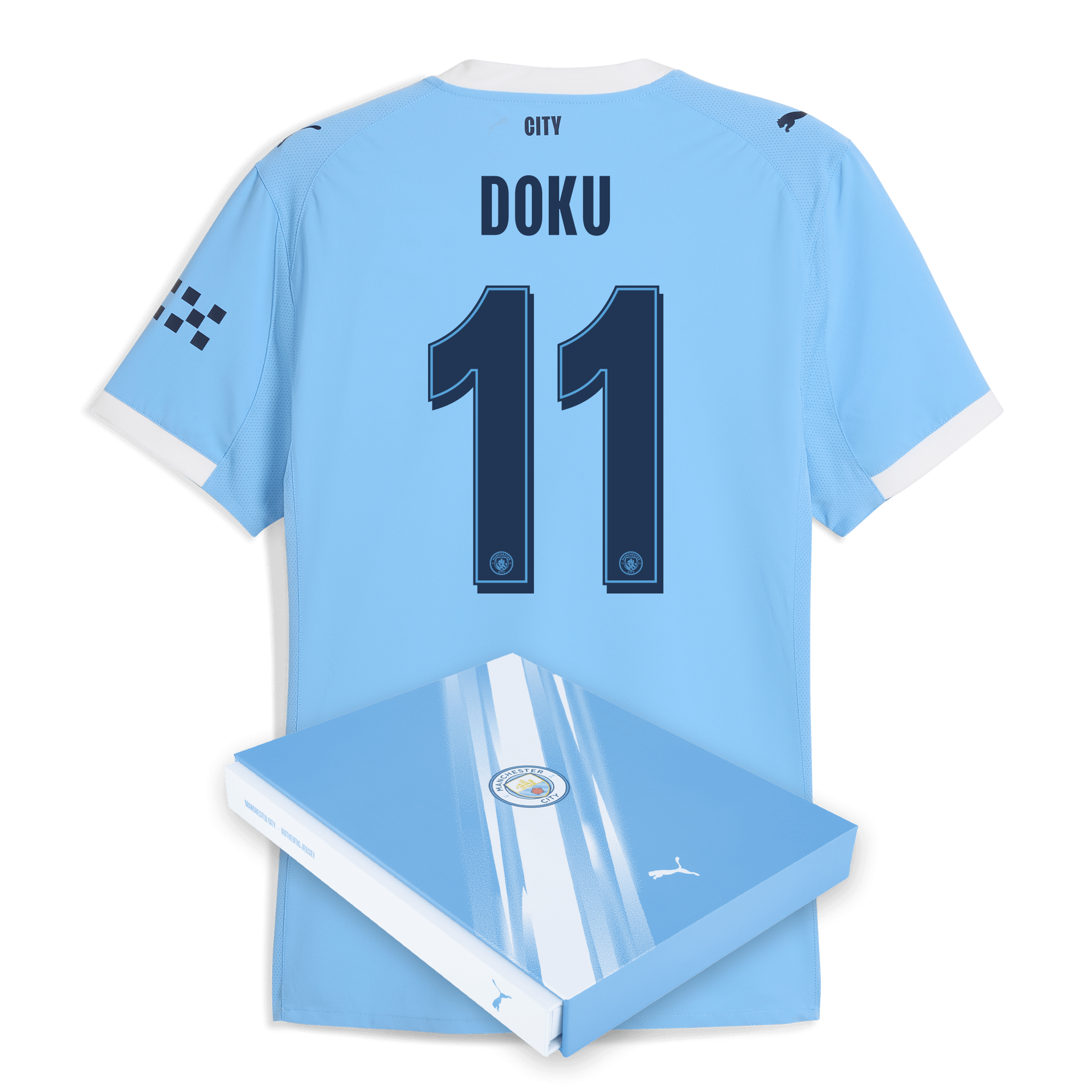 Manchester City manchester city man city home authentic jersey 202526 with doku 11 printing in gift box Collection - ManchesterCitystore.com