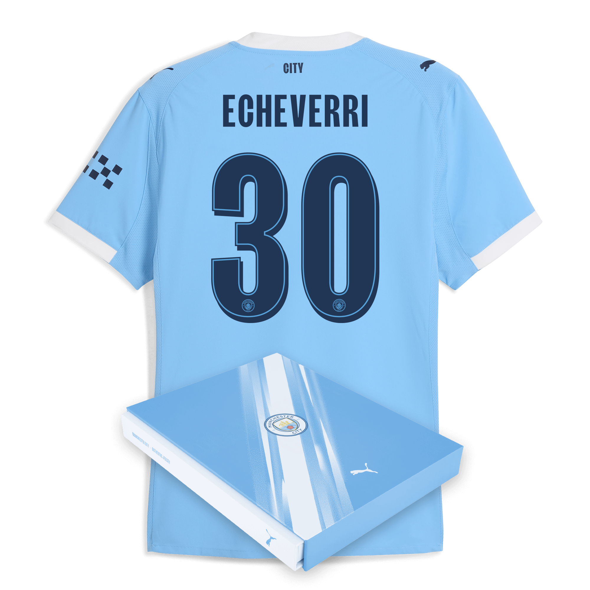 Manchester City manchester city man city home authentic jersey 202526 with echeverri 30 printing in gift box Collection - ManchesterCitystore.com