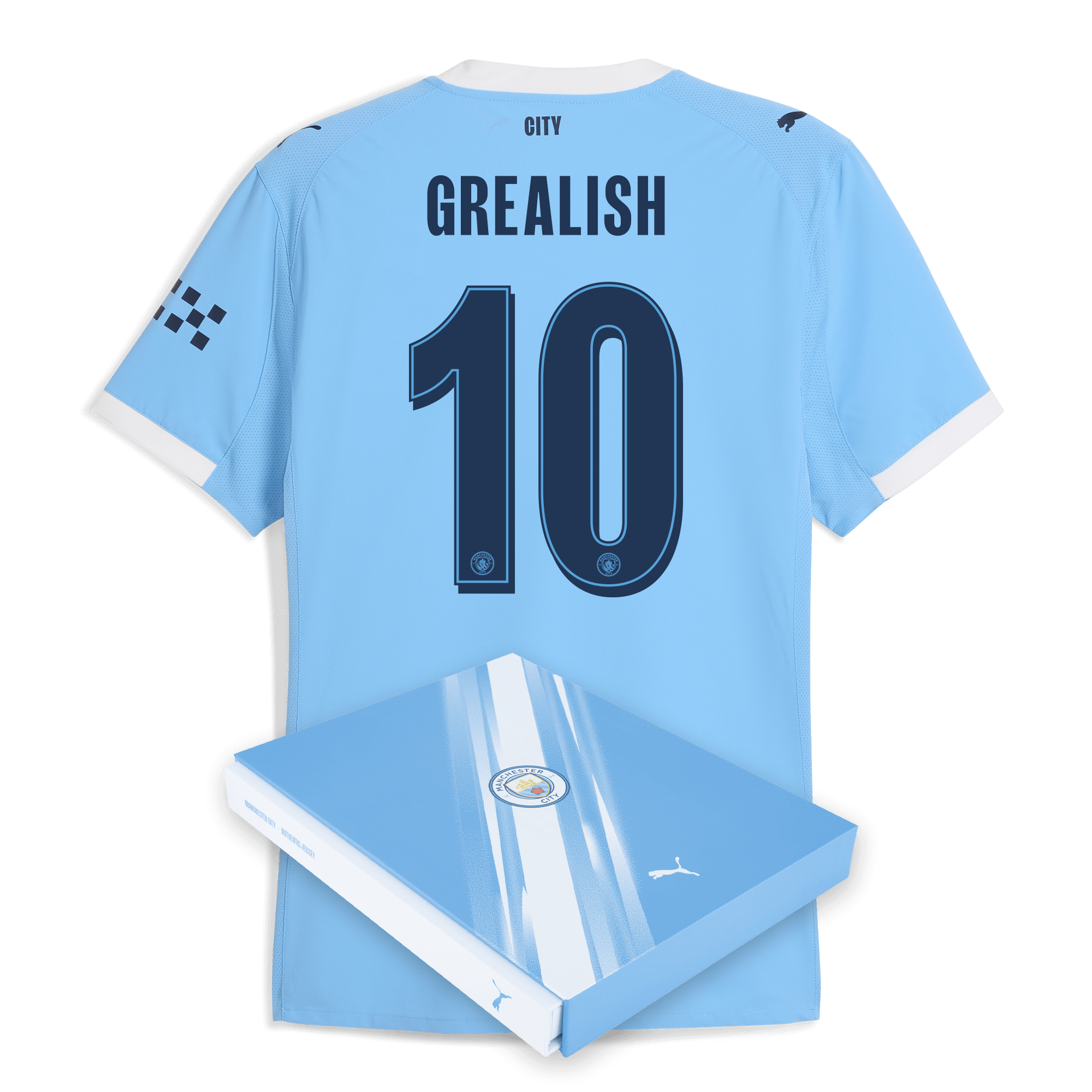 Manchester City manchester city man city home authentic jersey 202526 with grealish 10 printing in gift box Collection - ManchesterCitystore.com
