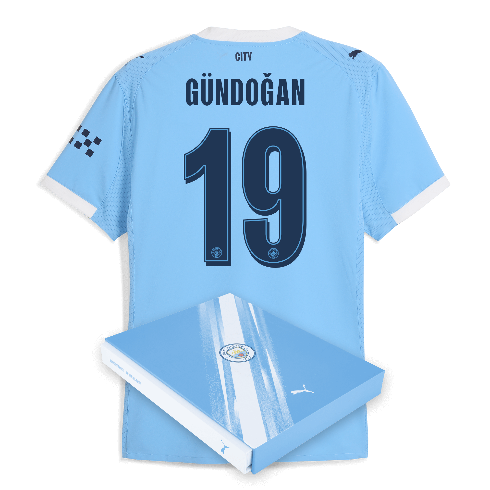 Manchester City manchester city man city home authentic jersey 202526 with gundogan 19 printing in gift box Collection - ManchesterCitystore.com