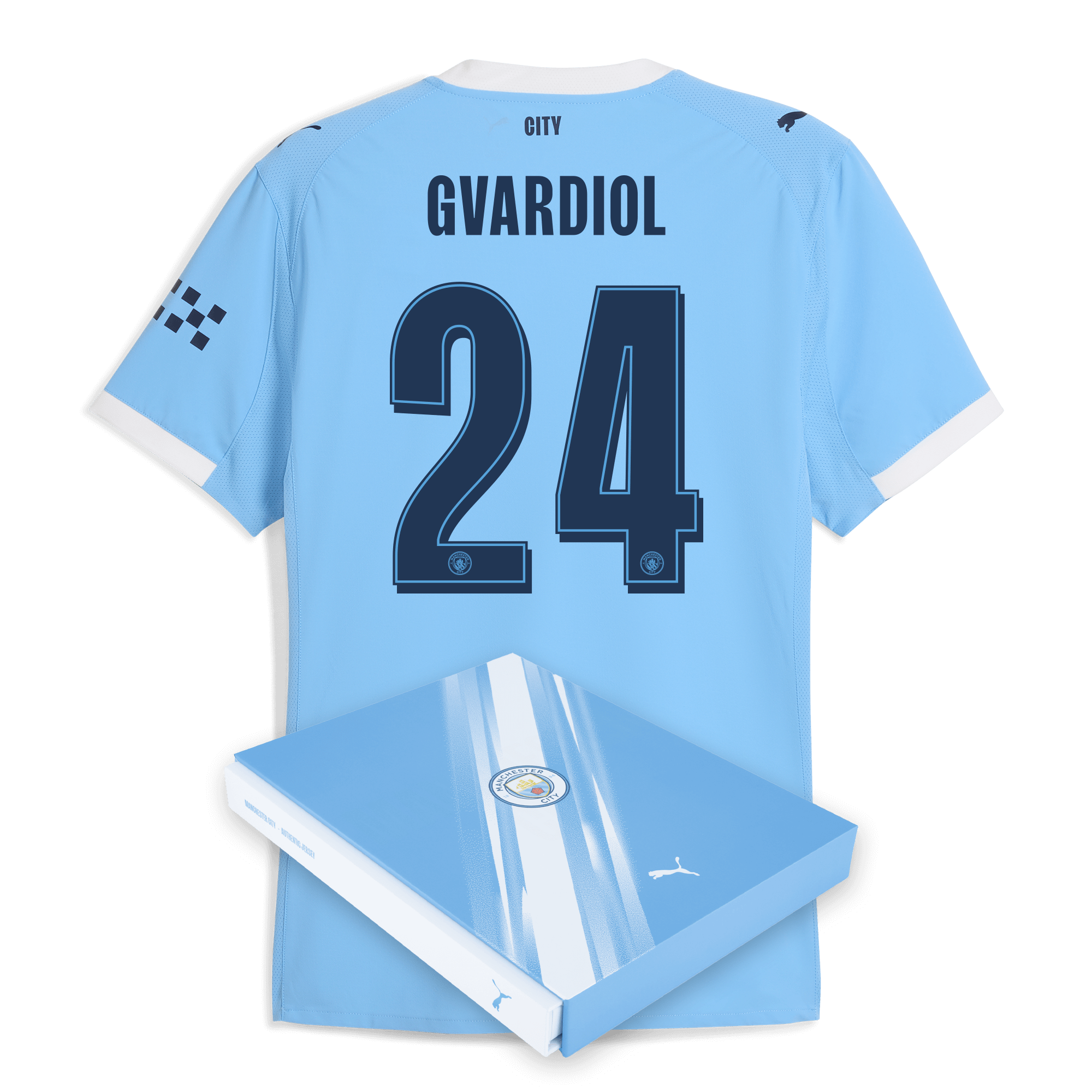 Manchester City manchester city man city home authentic jersey 202526 with gvardiol 24 printing in gift box Collection - ManchesterCitystore.com