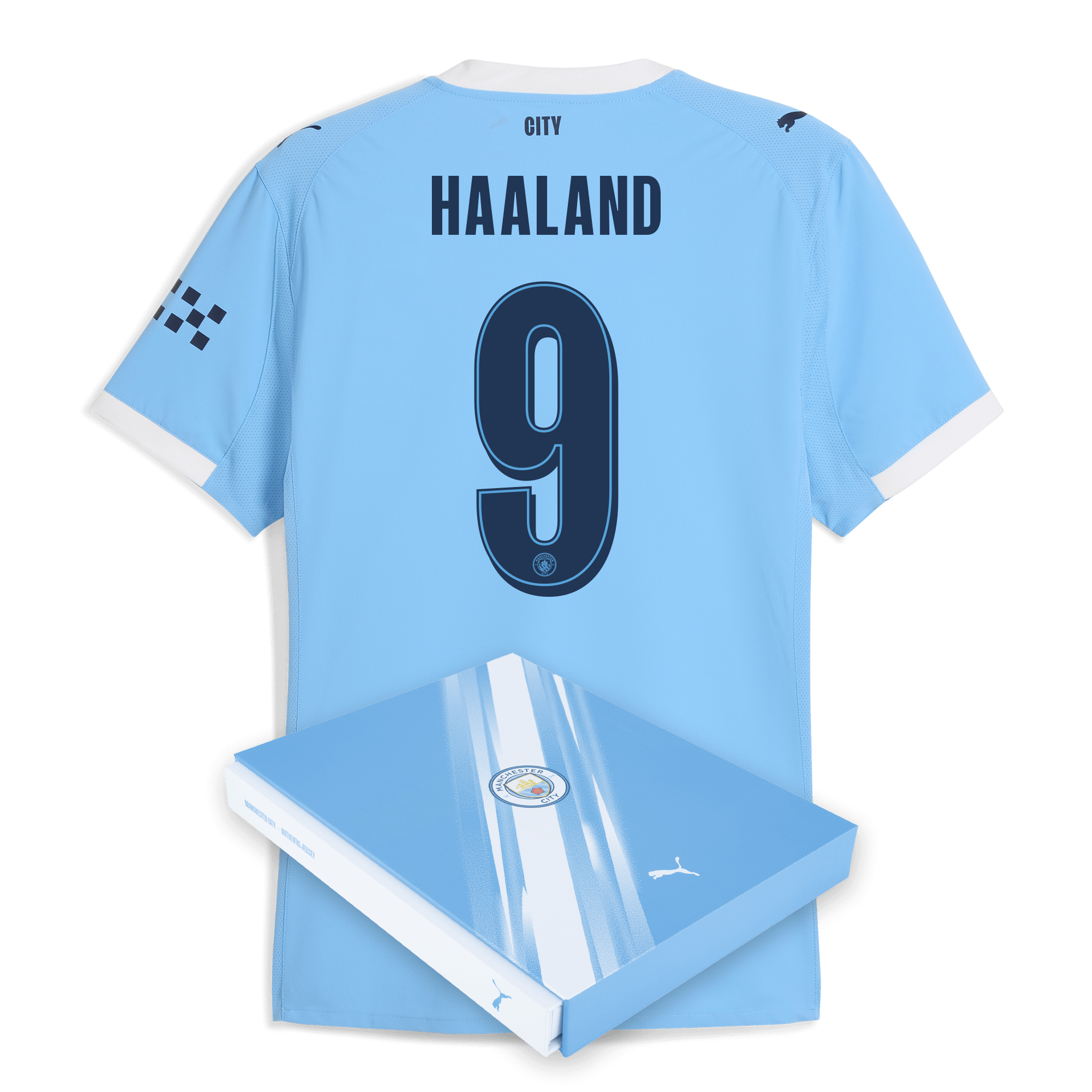 Manchester City manchester city man city home authentic jersey 202526 with haaland 9 printing in gift box Collection - ManchesterCitystore.com