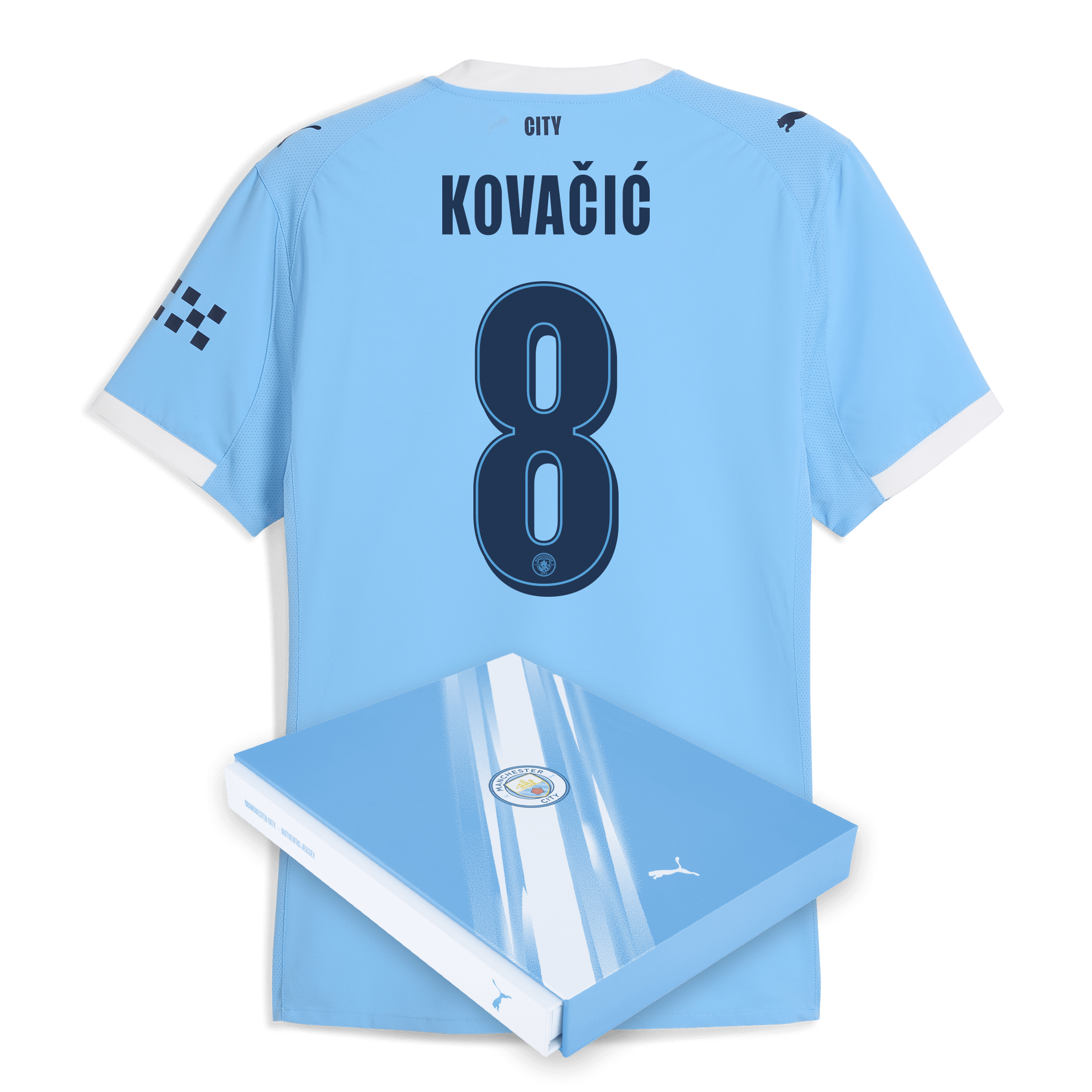 Manchester City manchester city man city home authentic jersey 202526 with kovacic 8 printing in gift box Collection - ManchesterCitystore.com