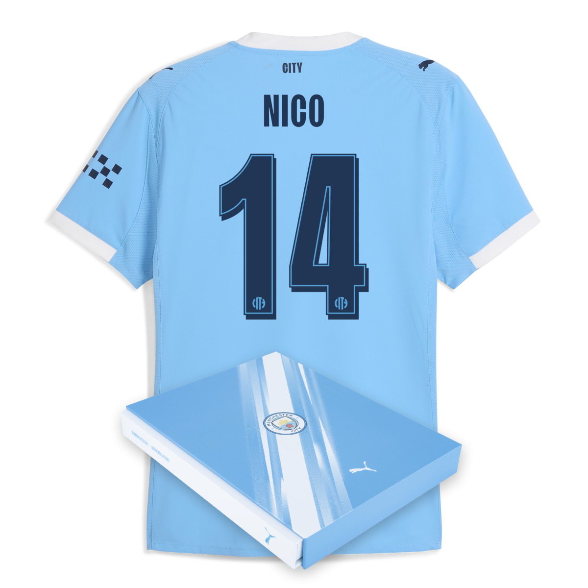 Manchester City manchester city man city home authentic jersey 202526 with nico 14 printing in gift box Collection - ManchesterCitystore.com