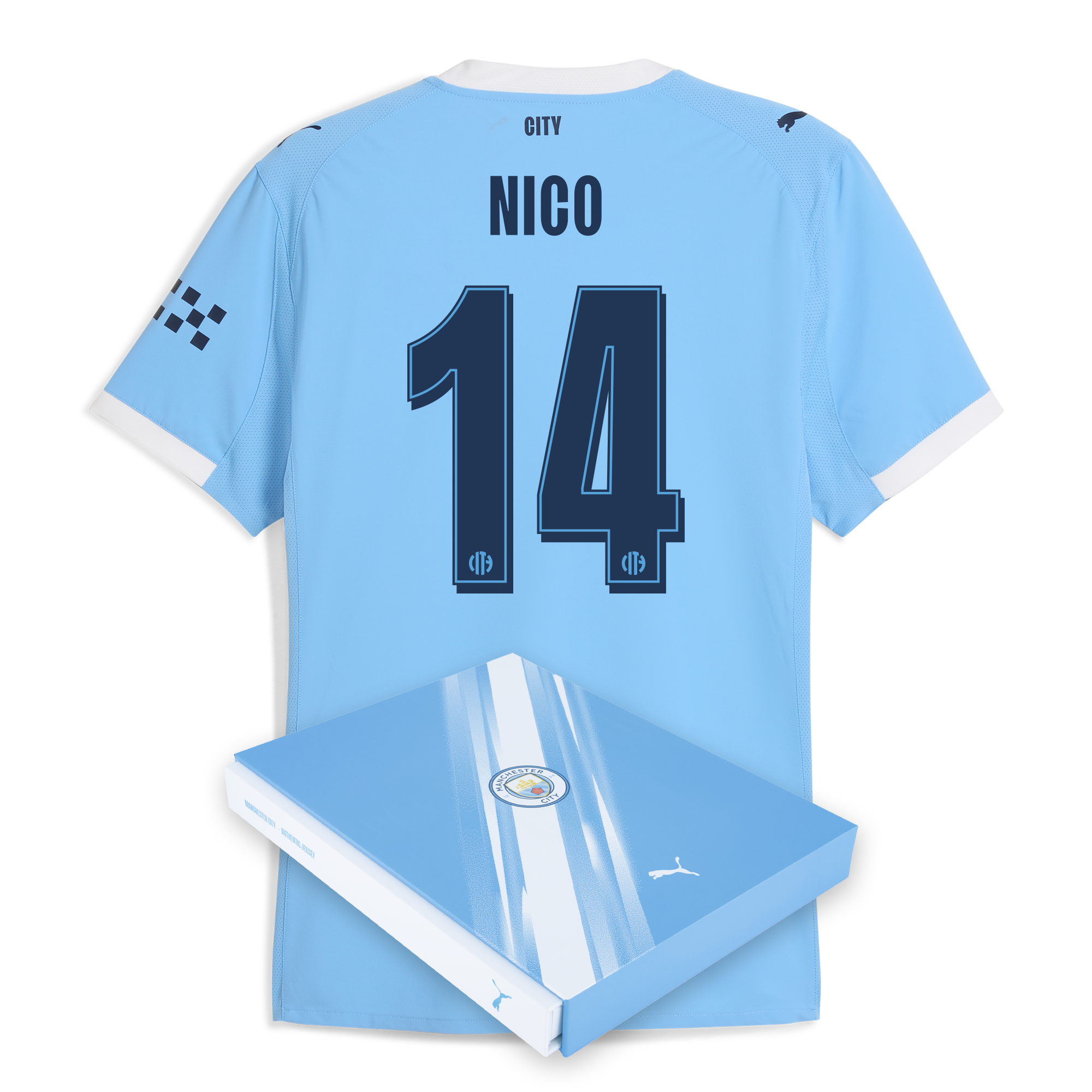 Manchester City manchester city man city home authentic jersey 202526 with nico 14 printing in gift box Collection - ManchesterCitystore.com