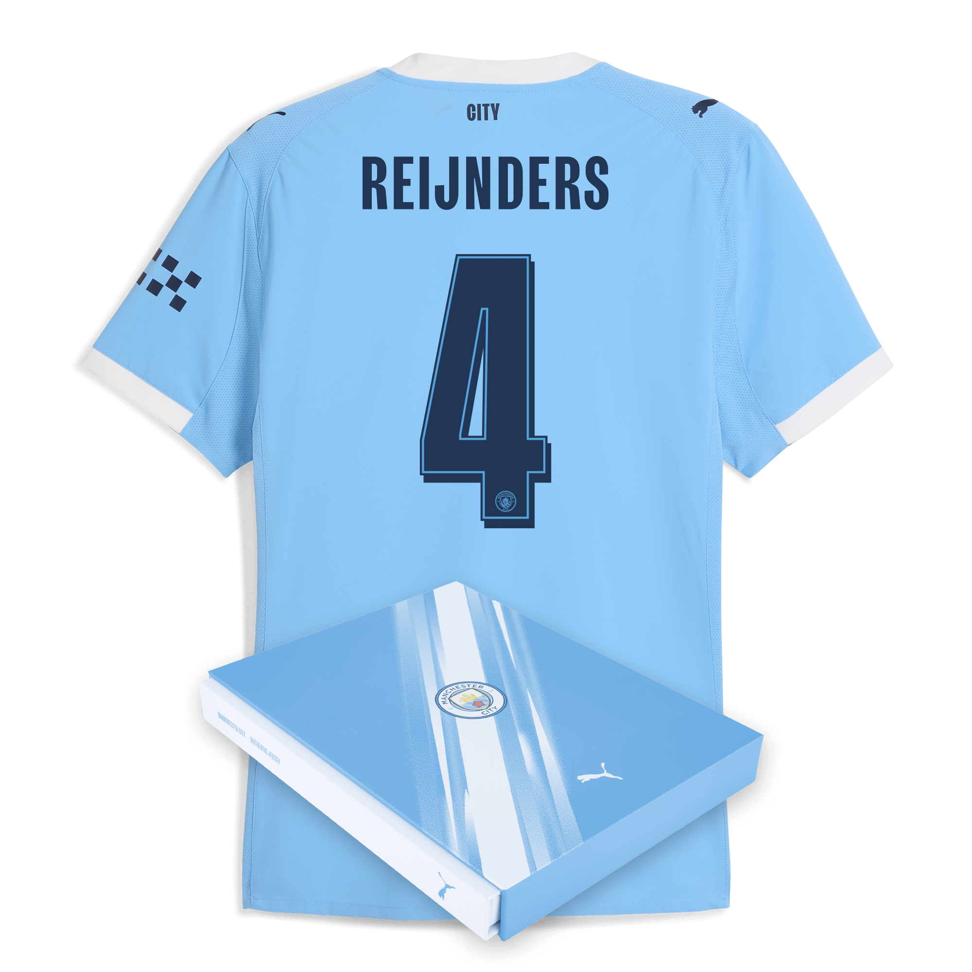 Manchester City manchester city man city home authentic jersey 202526 with reijnders 4 printing in gift box Collection - ManchesterCitystore.com
