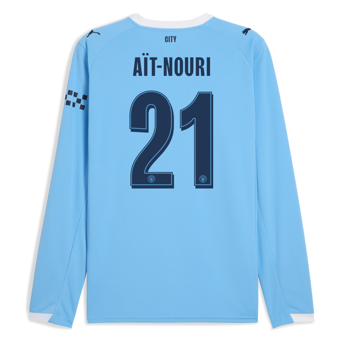 Manchester City manchester city man city home jersey 202526 long sleeve with ait-nouri 21 printing Collection - ManchesterCitystore.com