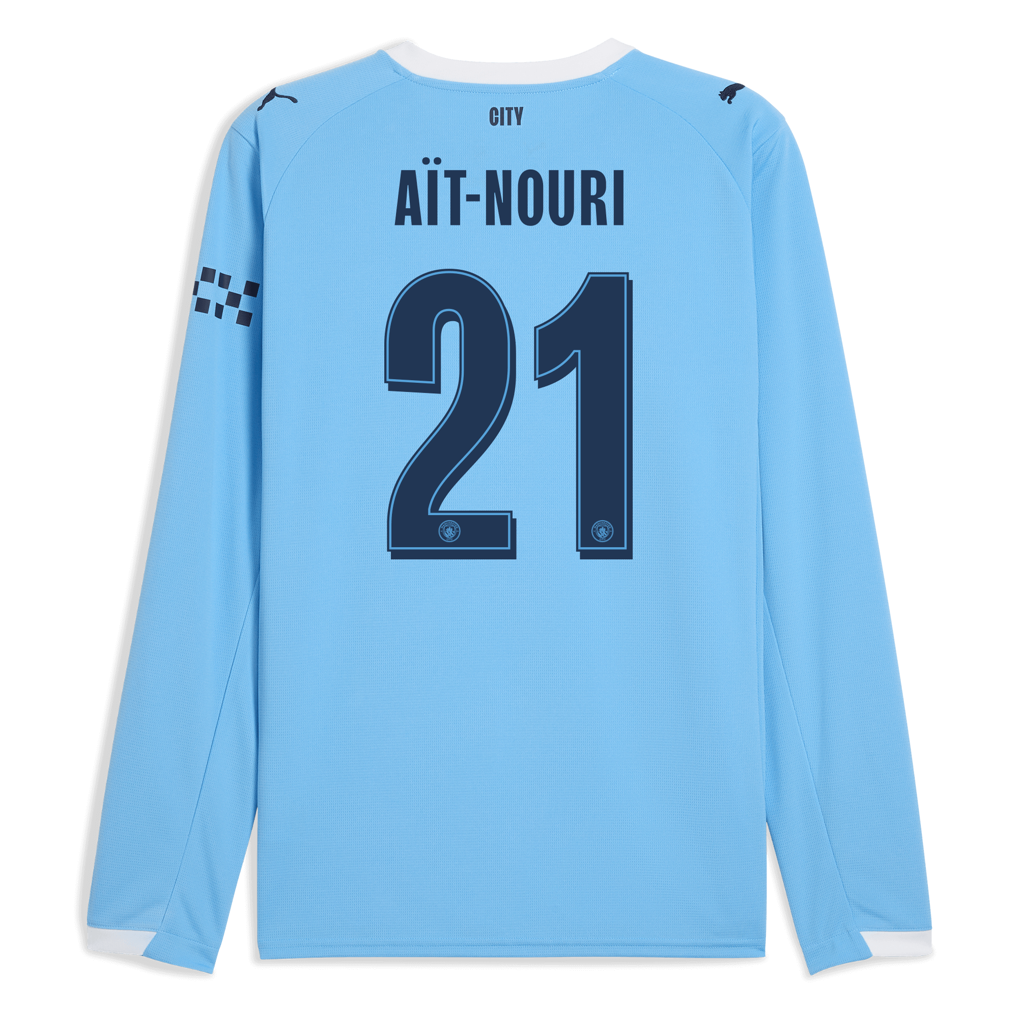 Manchester City manchester city man city home jersey 202526 long sleeve with ait-nouri 21 printing Collection - ManchesterCitystore.com