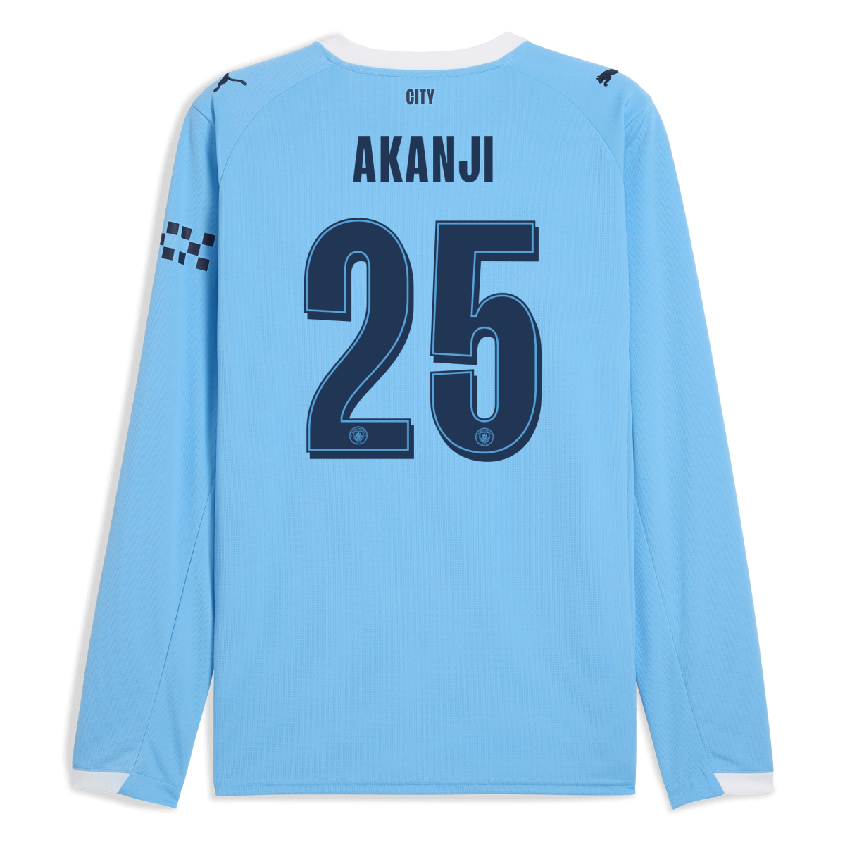 Manchester City manchester city man city home jersey 202526 long sleeve with akanji 25 printing Collection - ManchesterCitystore.com