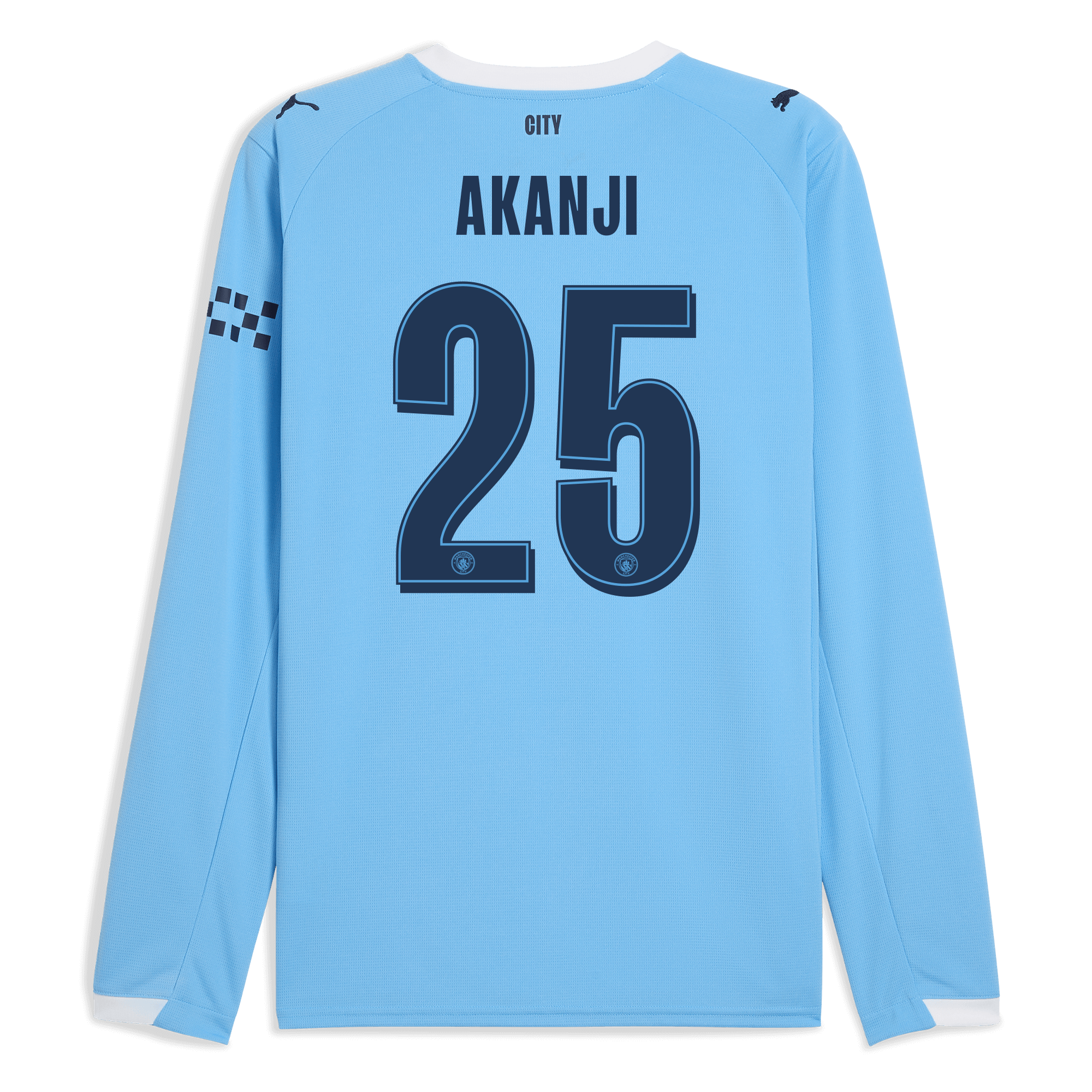 Manchester City manchester city man city home jersey 202526 long sleeve with akanji 25 printing Collection - ManchesterCitystore.com