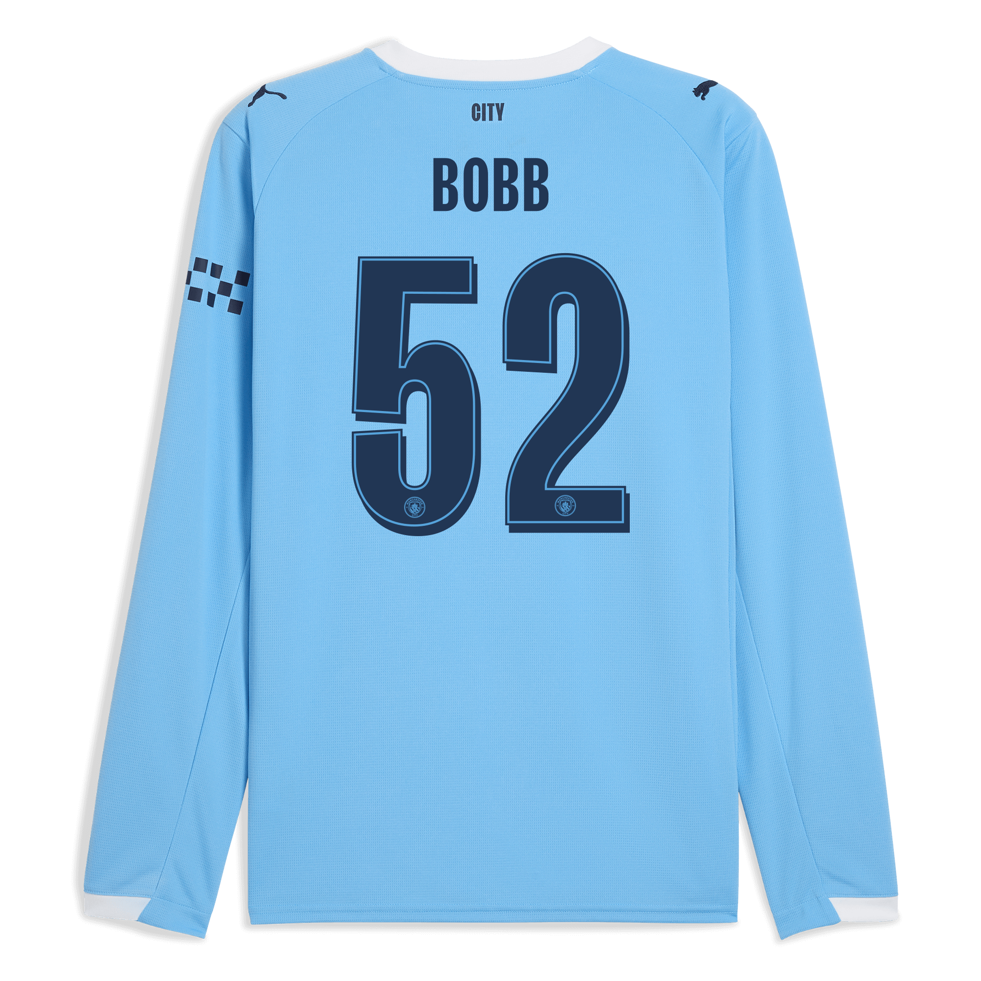 Manchester City manchester city man city home jersey 202526 long sleeve with bobb 52 printing Collection - ManchesterCitystore.com