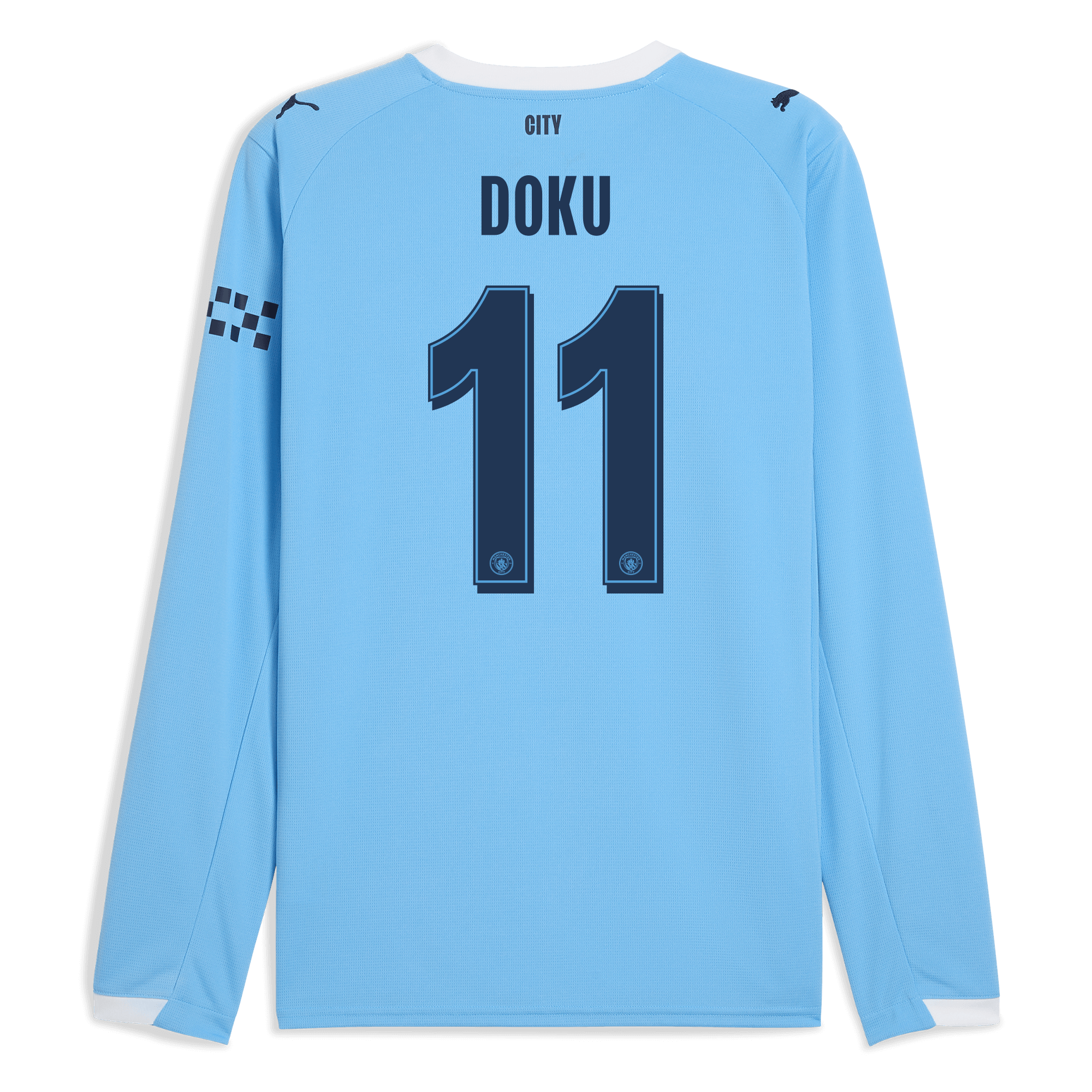 Manchester City manchester city man city home jersey 202526 long sleeve with doku 11 printing Collection - ManchesterCitystore.com