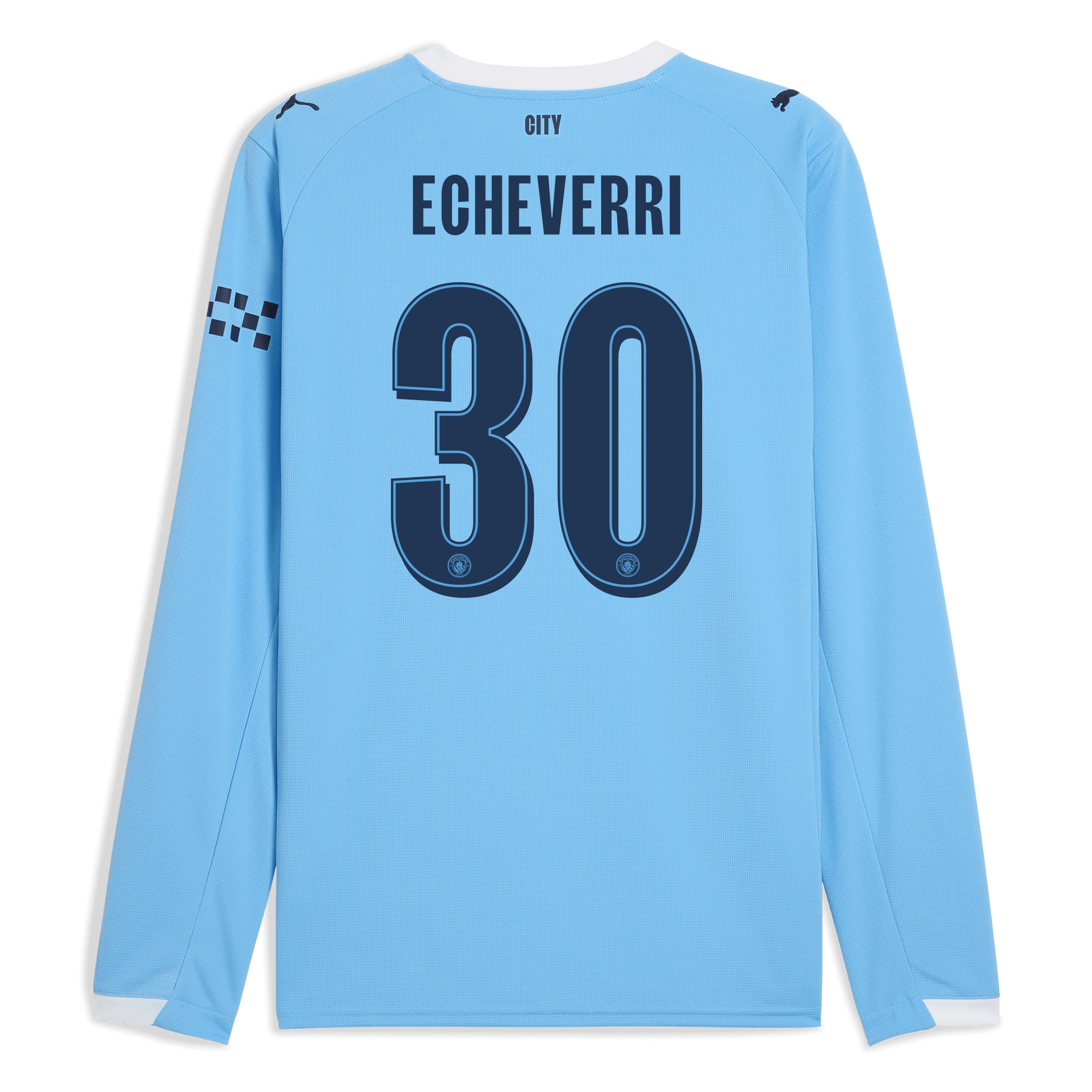Manchester City manchester city man city home jersey 202526 long sleeve with echeverri 30 printing Collection - ManchesterCitystore.com