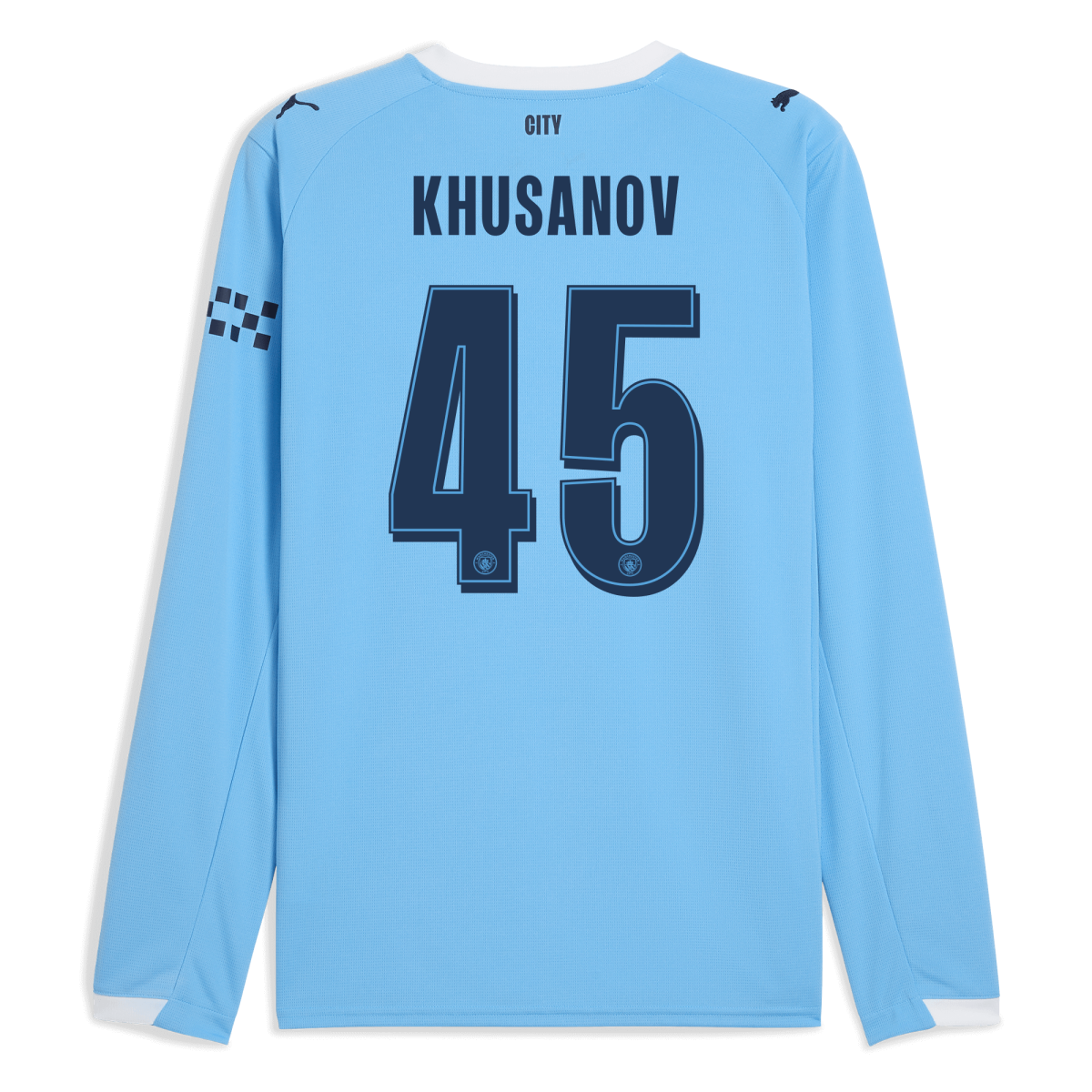 Manchester City manchester city man city home jersey 202526 long sleeve with khusanov 45 printing Collection - ManchesterCitystore.com