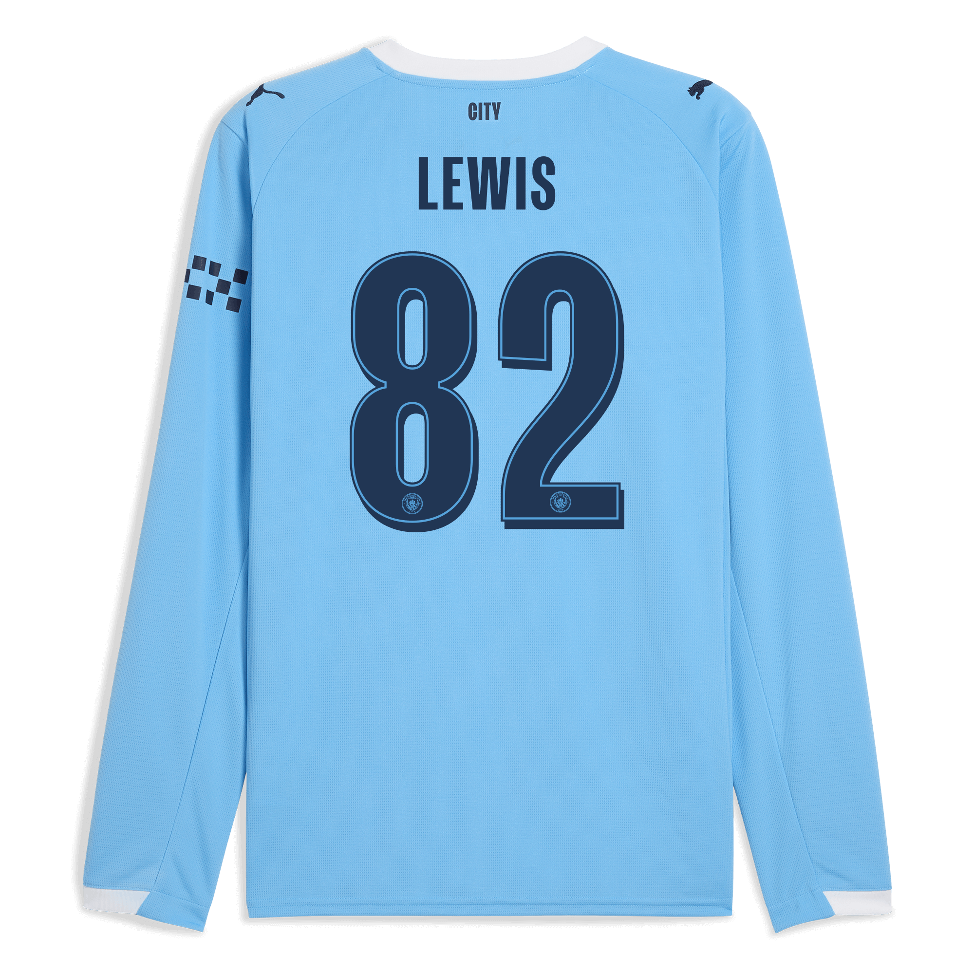 Manchester City manchester city man city home jersey 202526 long sleeve with lewis 82 printing Collection - ManchesterCitystore.com