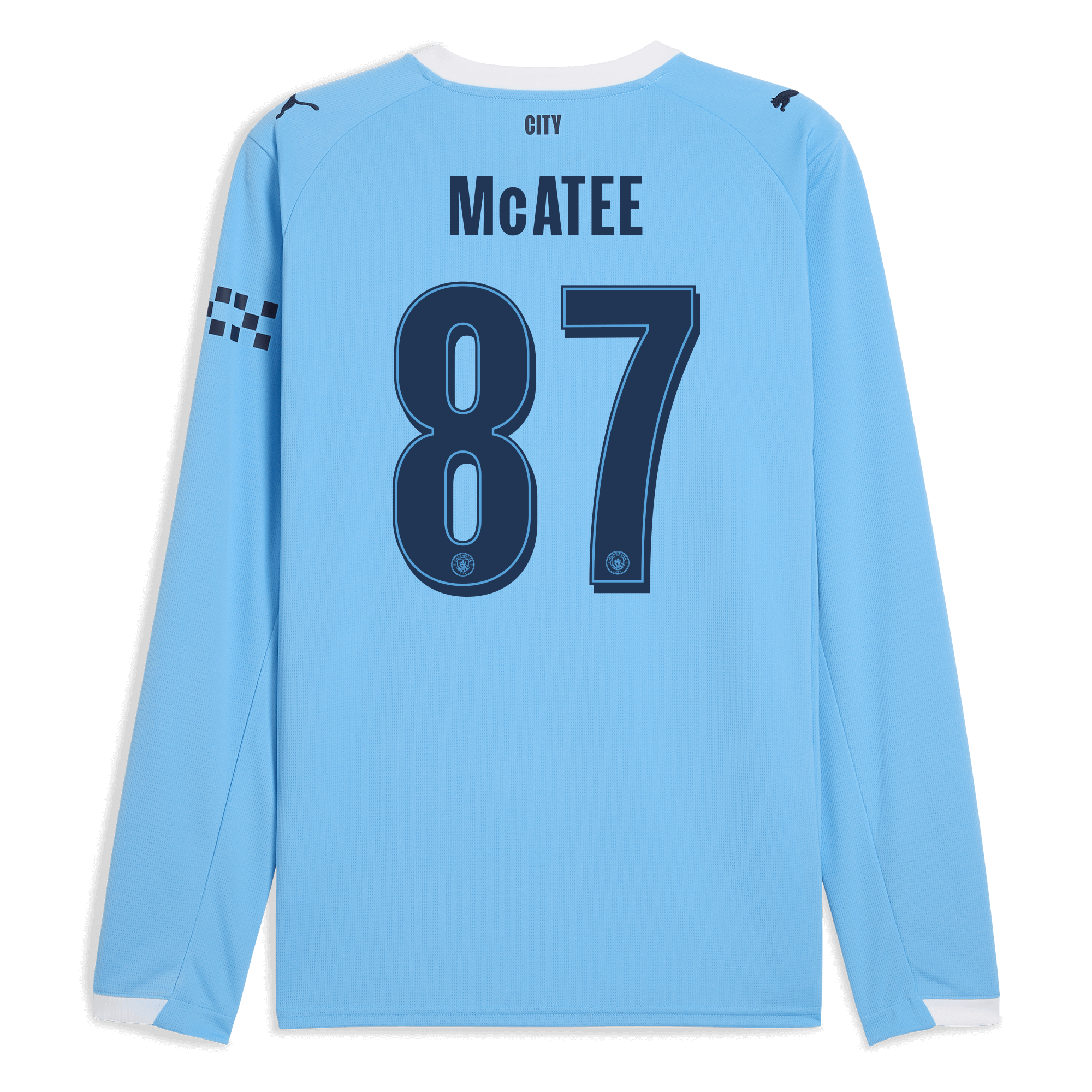 Manchester City manchester city man city home jersey 202526 long sleeve with mcatee 87 printing Collection - ManchesterCitystore.com