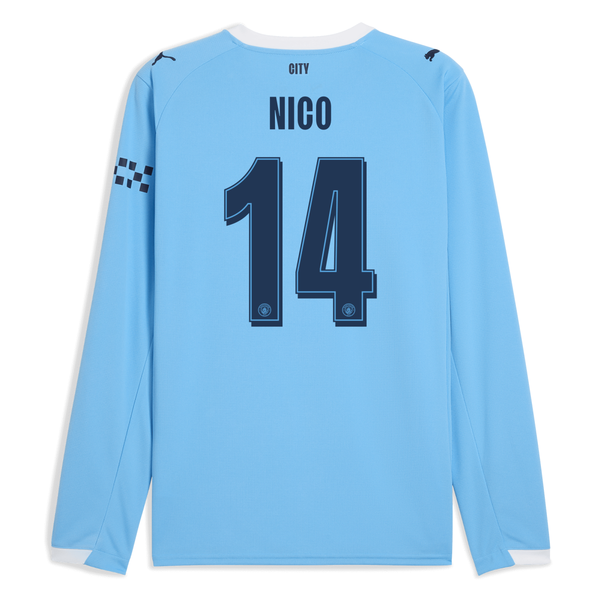 Manchester City manchester city man city home jersey 202526 long sleeve with nico 14 printing Collection - ManchesterCitystore.com