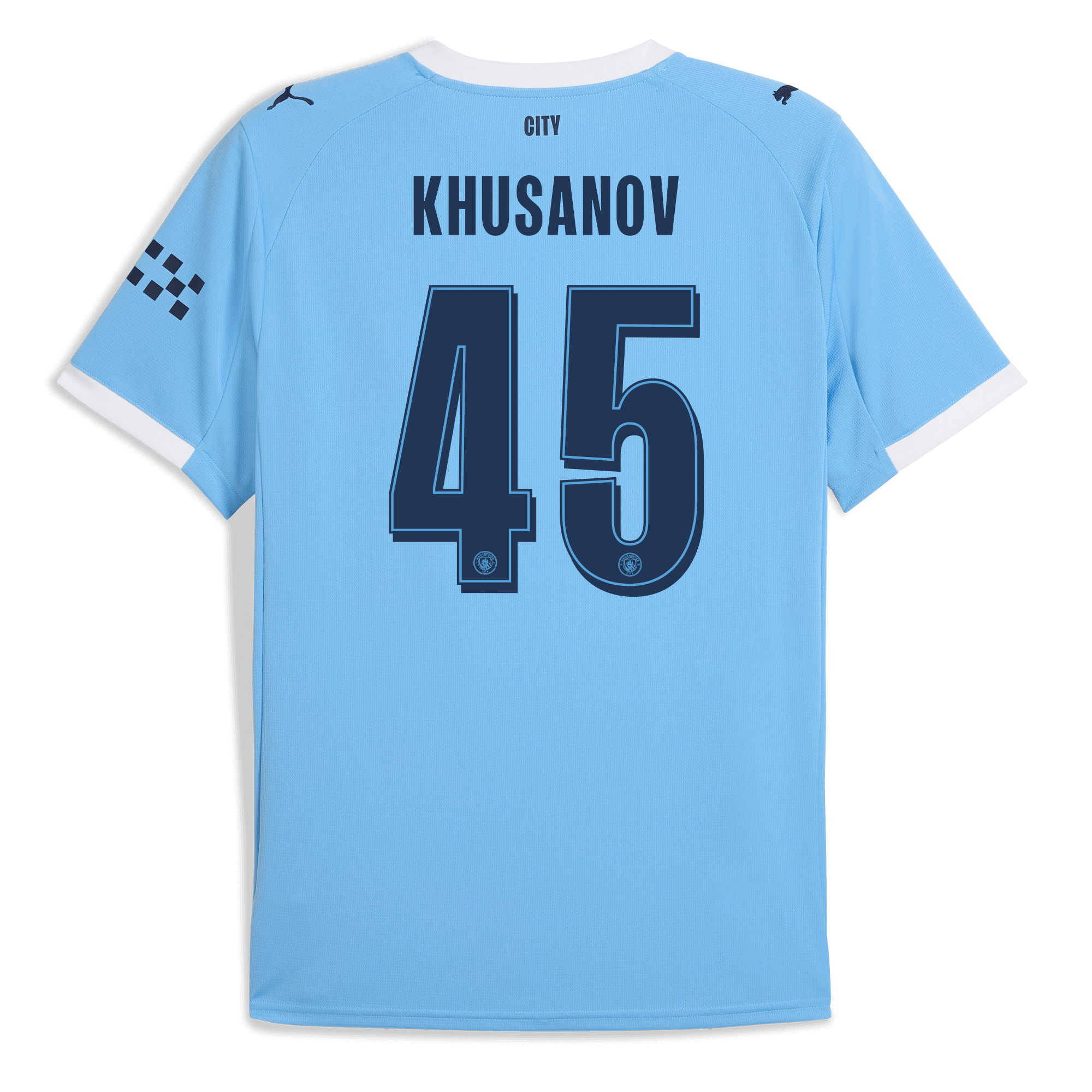 Manchester City manchester city man city home jersey 202526 with khusanov 45 printing Collection - ManchesterCitystore.com