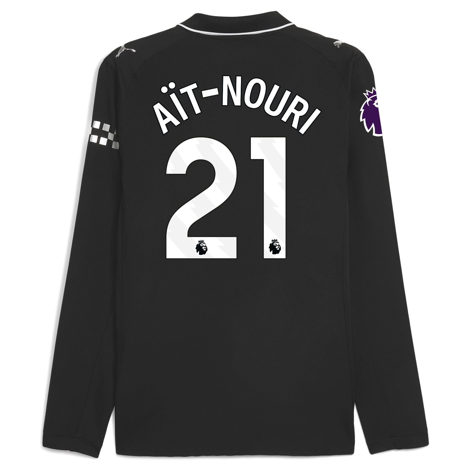 Manchester City manchester city premier league away authentic jersey 202526 long sleeve with ait-nouri 21 printing Collection - ManchesterCitystore.com