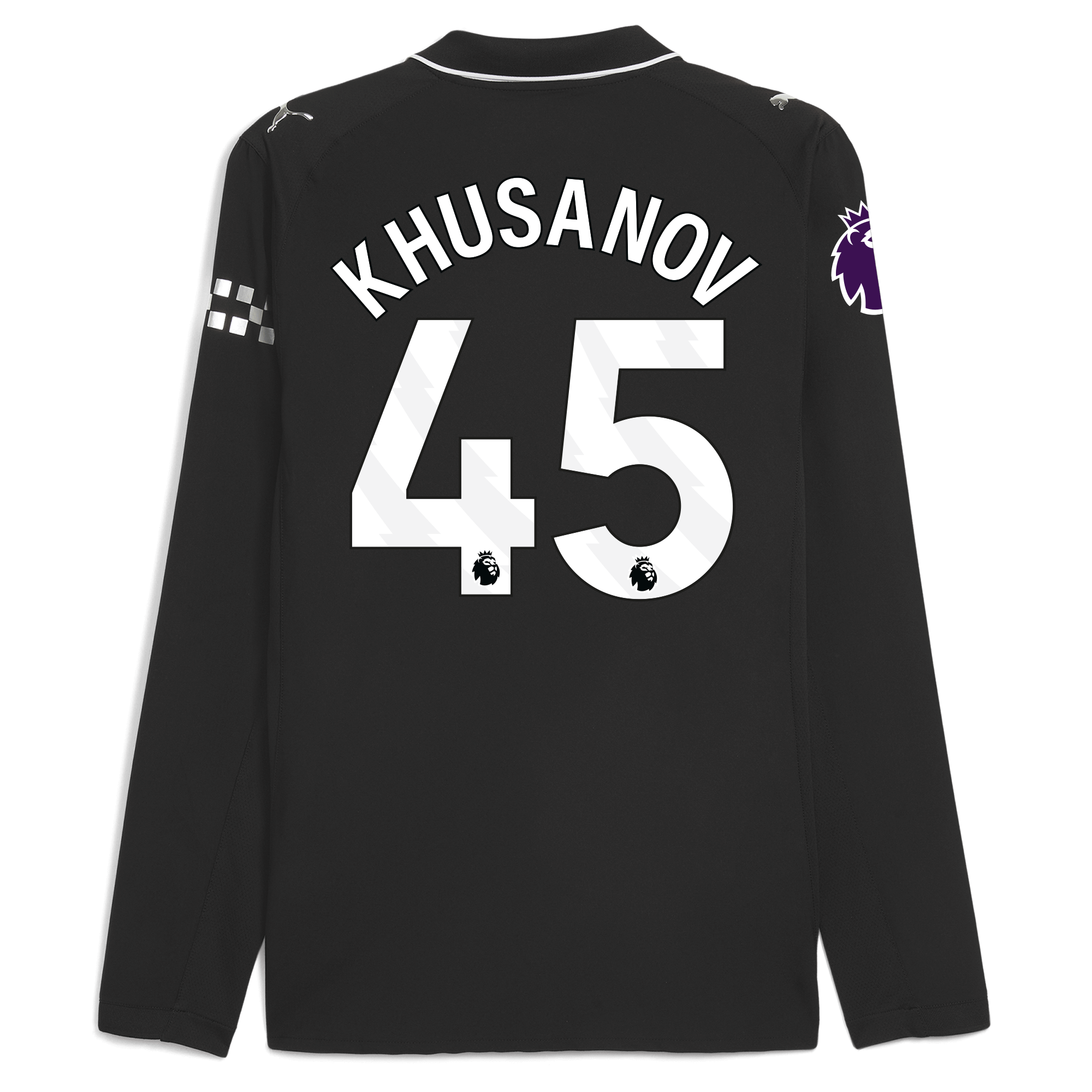 Manchester City manchester city premier league away authentic jersey 202526 long sleeve with khusanov 45 printing Collection - ManchesterCitystore.com