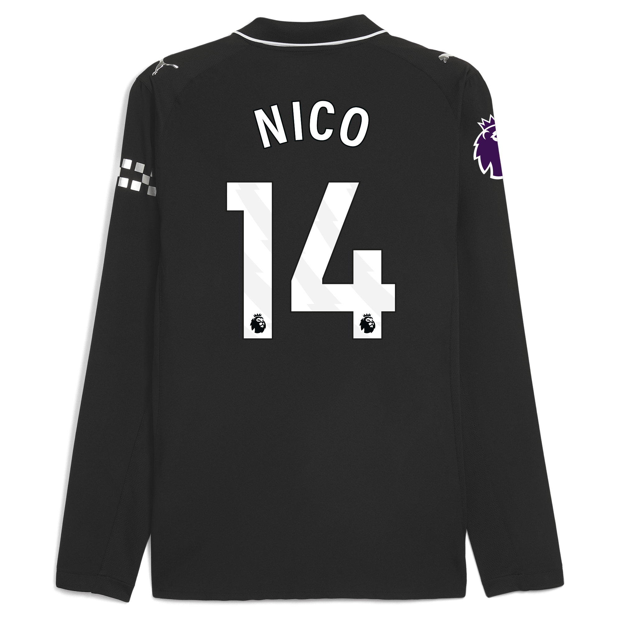 Manchester City manchester city premier league away authentic jersey 202526 long sleeve with nico 14 printing Collection - ManchesterCitystore.com