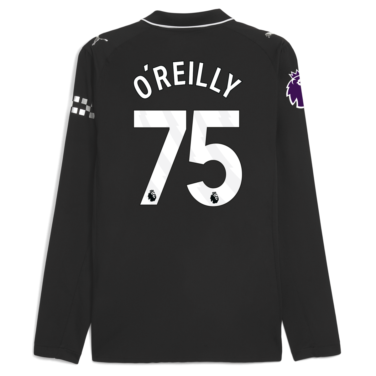 Manchester City manchester city premier league away authentic jersey 202526 long sleeve with oreilly 75 printing Collection - ManchesterCitystore.com