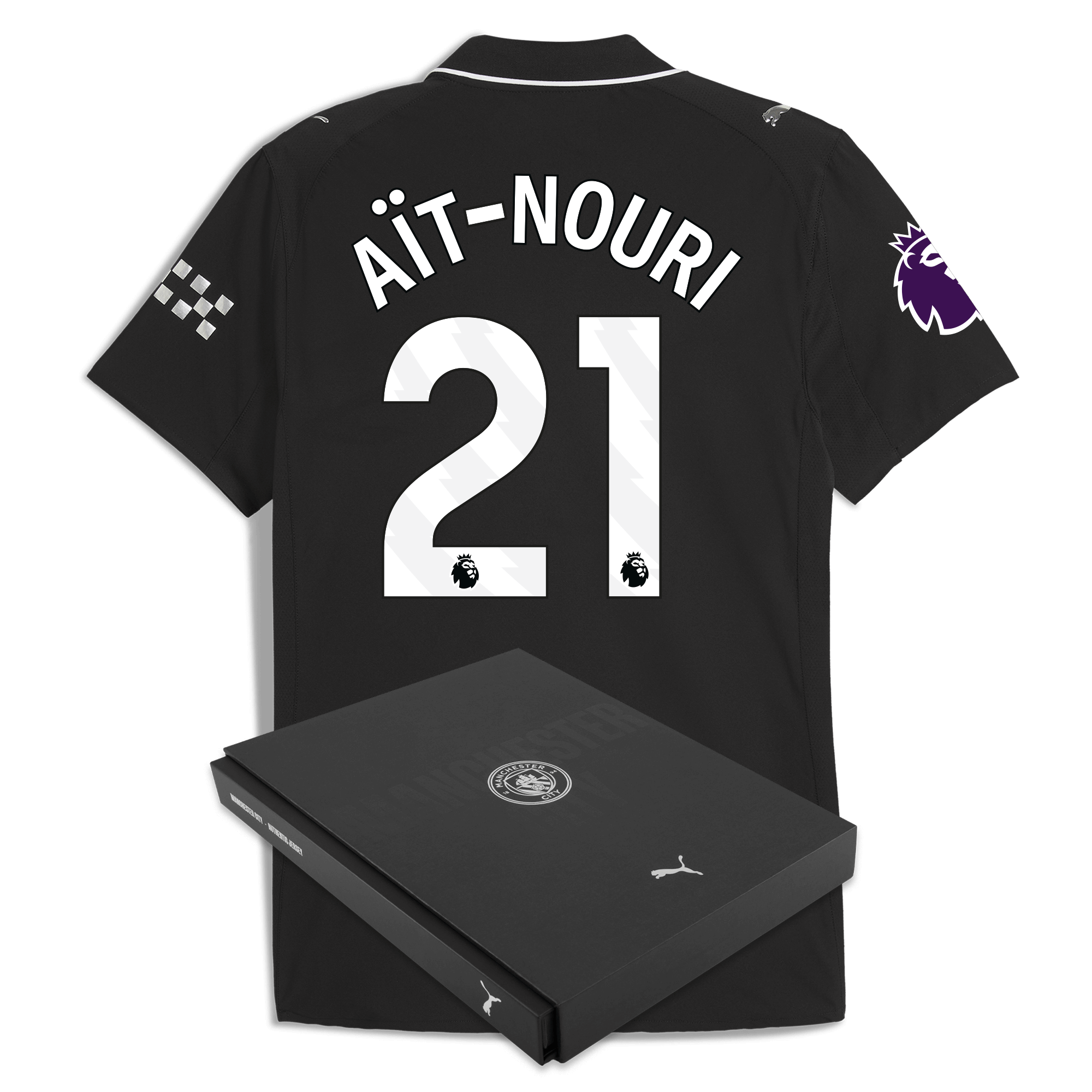 Manchester City manchester city premier league away authentic jersey 202526 with ait-nouri 21 printing in gift box Collection - ManchesterCitystore.com
