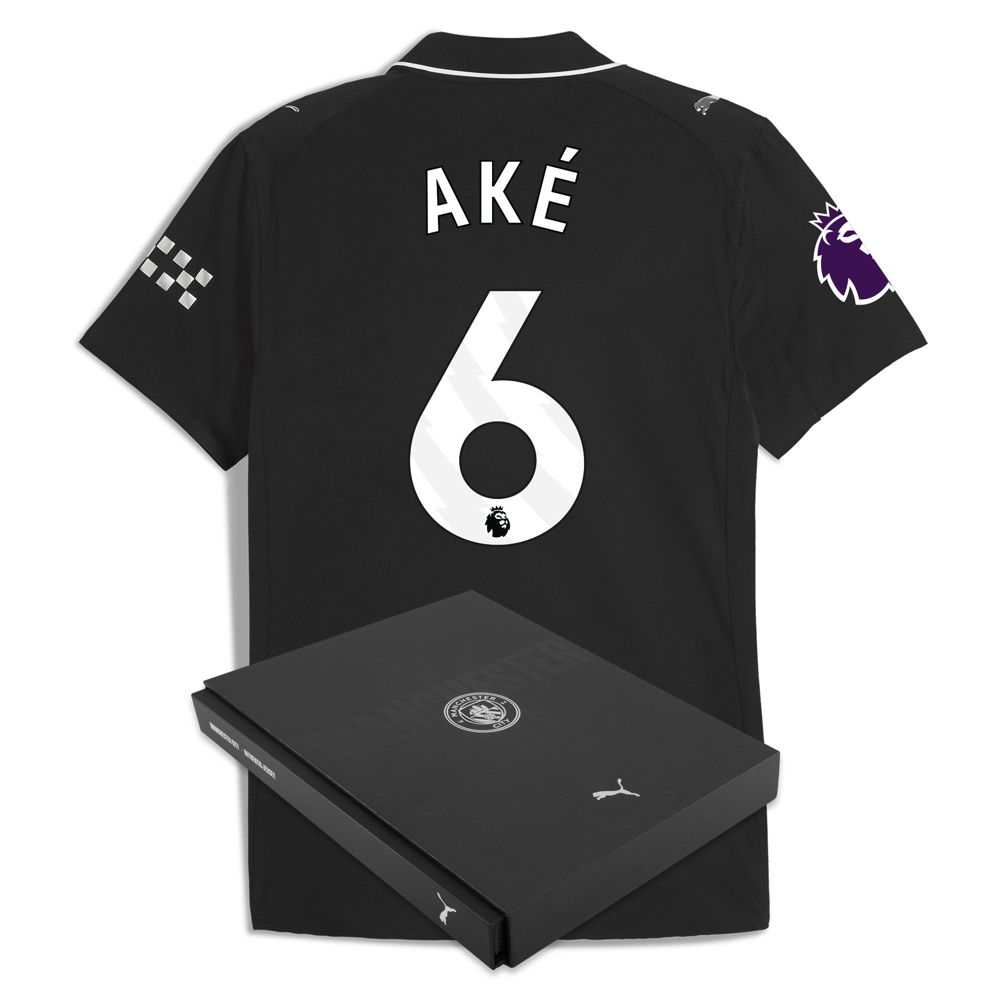 Manchester City manchester city premier league away authentic jersey 202526 with ake 6 printing in gift box Collection - ManchesterCitystore.com