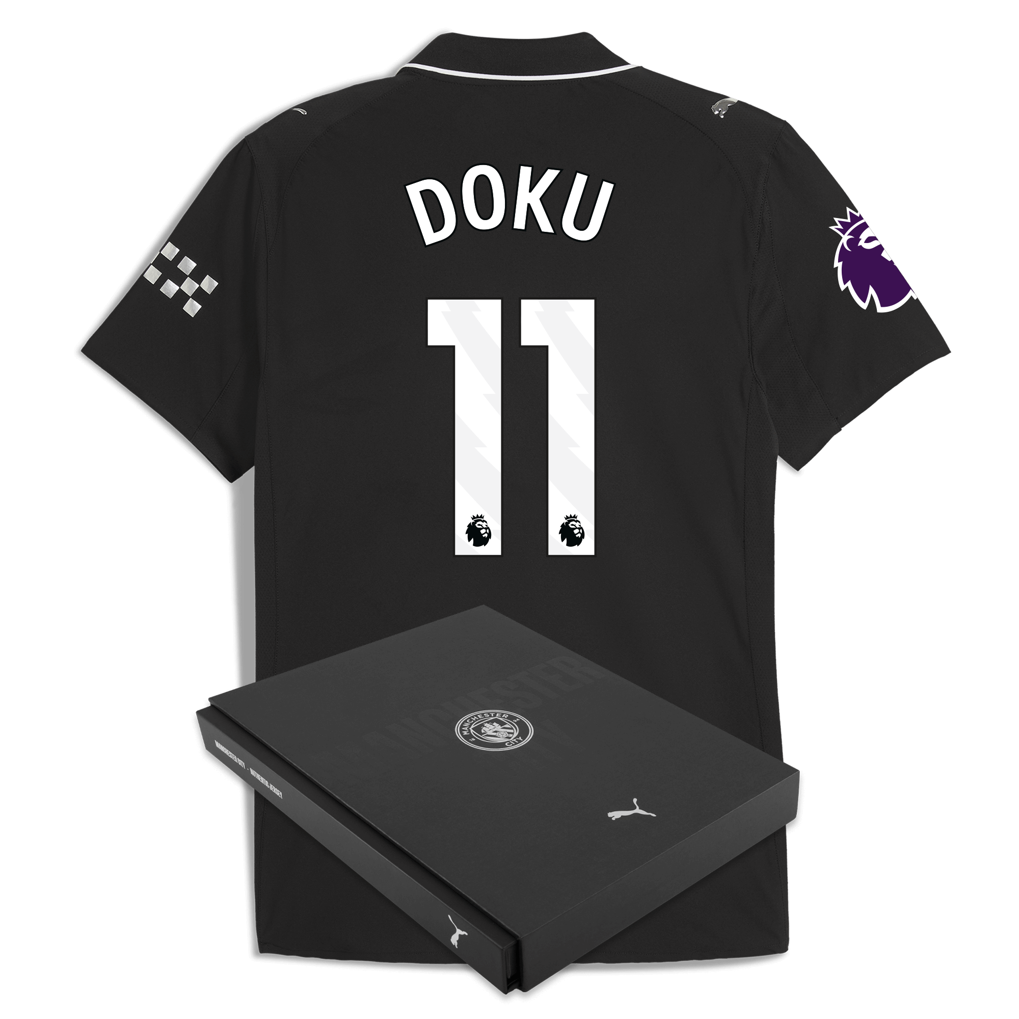 Manchester City manchester city premier league away authentic jersey 202526 with doku 11 printing in gift box Collection - ManchesterCitystore.com