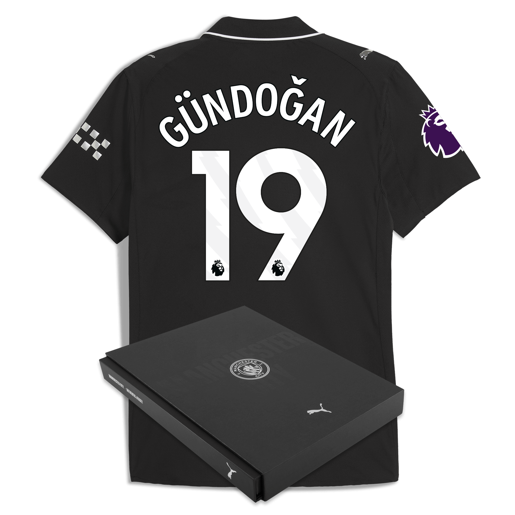 Manchester City manchester city premier league away authentic jersey 202526 with gundogan 19 printing in gift box Collection - ManchesterCitystore.com
