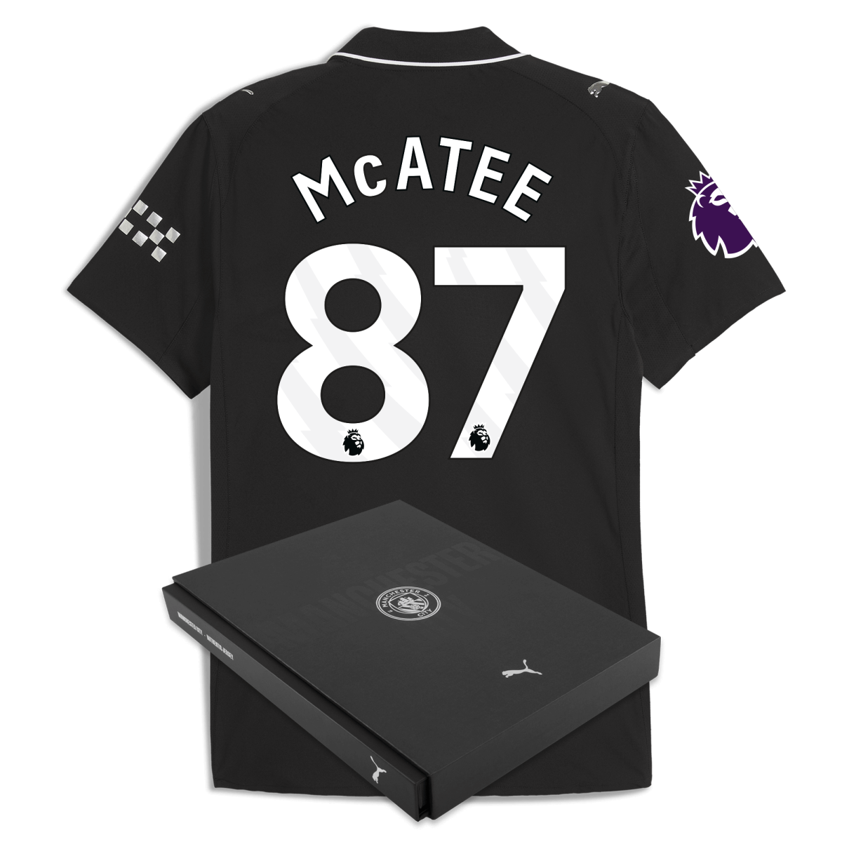 Manchester City manchester city premier league away authentic jersey 202526 with mcatee 87 printing in gift box Collection - ManchesterCitystore.com