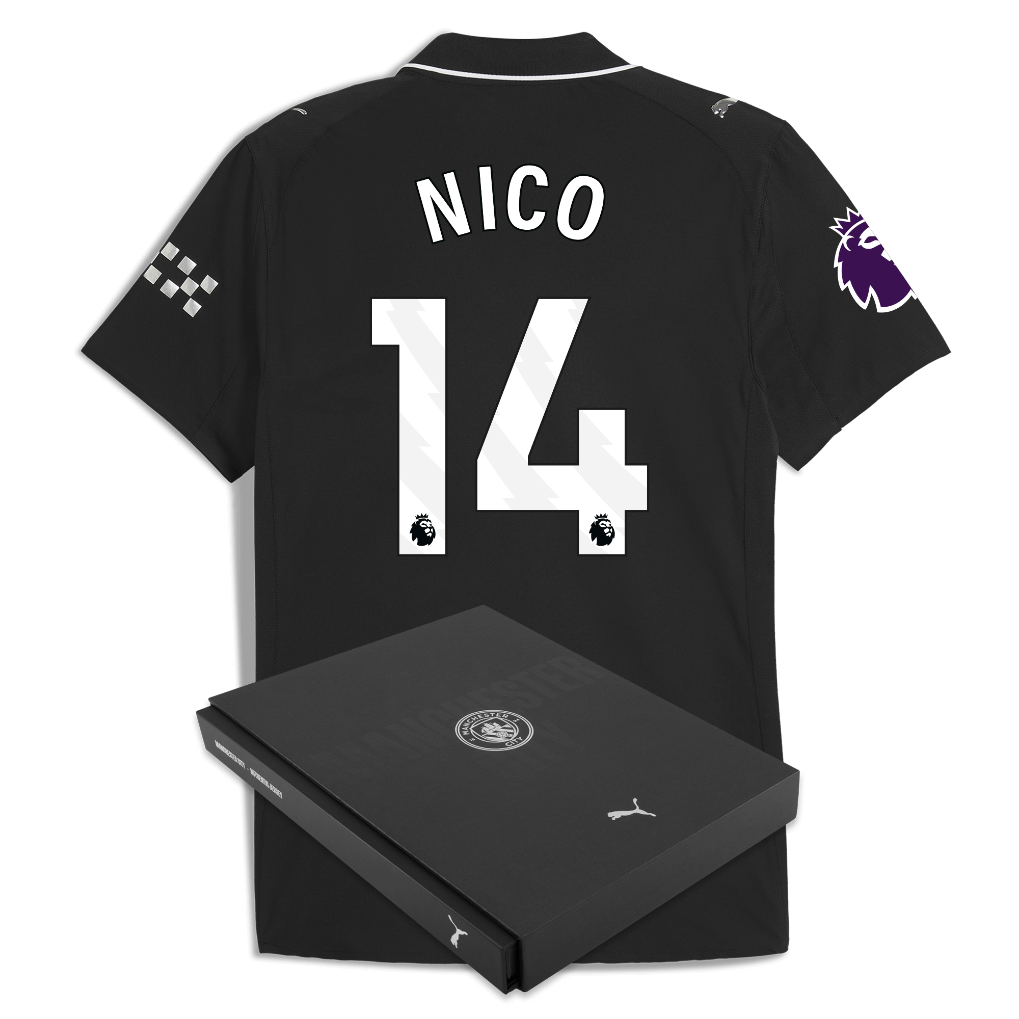 Manchester City manchester city premier league away authentic jersey 202526 with nico 14 printing in gift box Collection - ManchesterCitystore.com