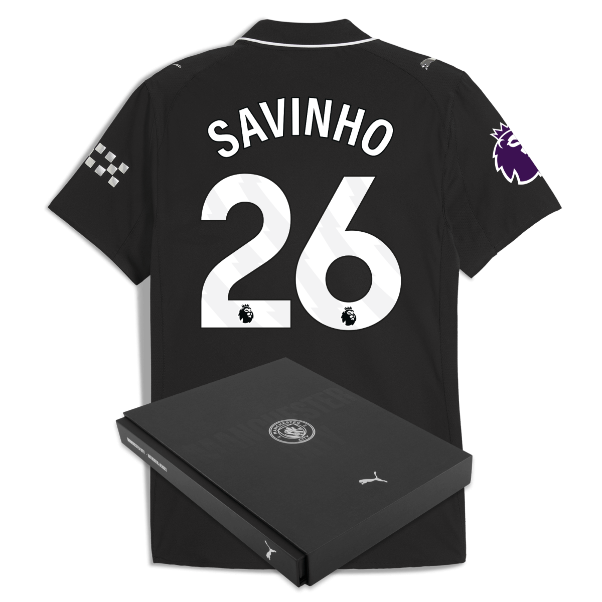 Manchester City manchester city premier league away authentic jersey 202526 with savinho 26 printing in gift box Collection - ManchesterCitystore.com