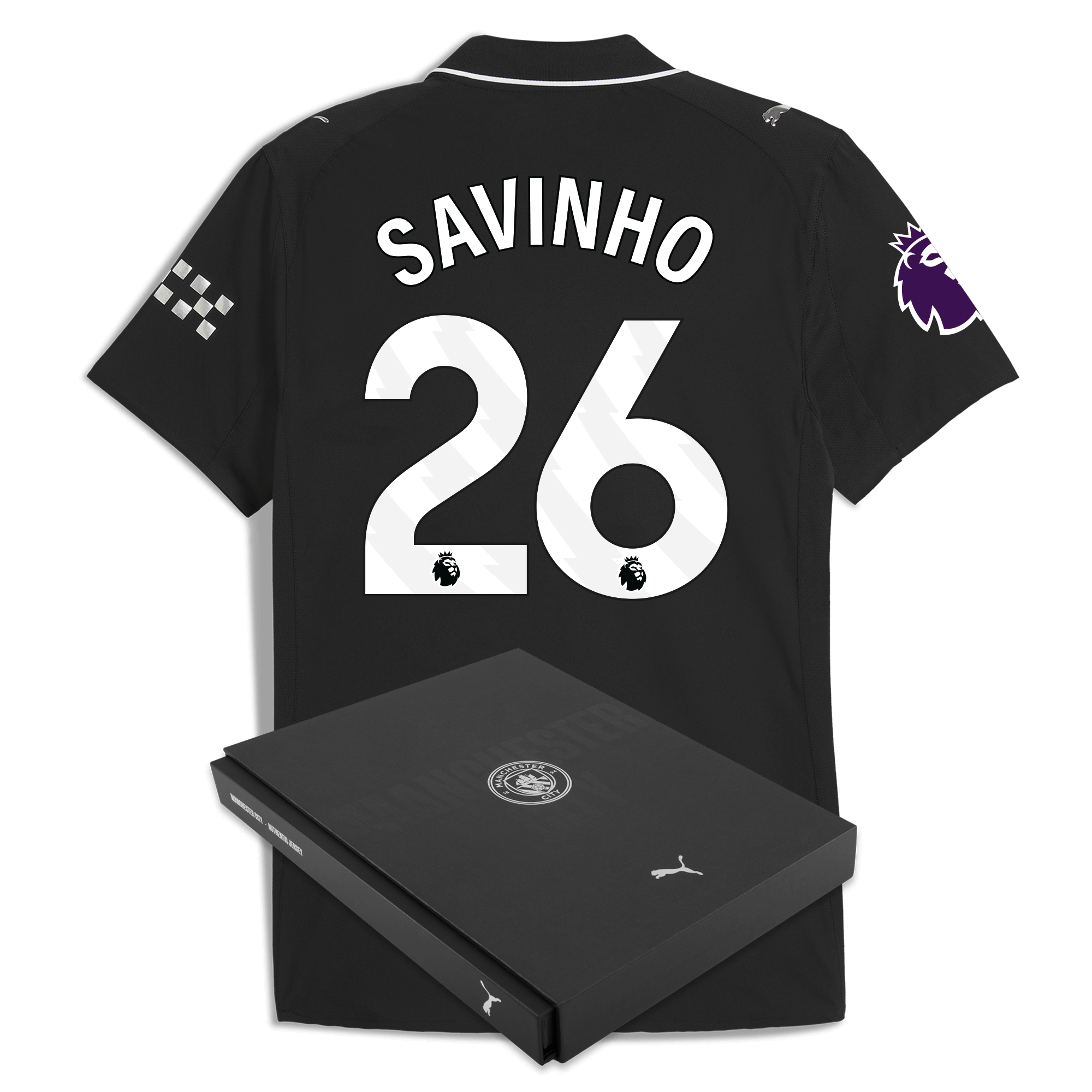 Manchester City manchester city premier league away authentic jersey 202526 with savinho 26 printing in gift box Collection - ManchesterCitystore.com