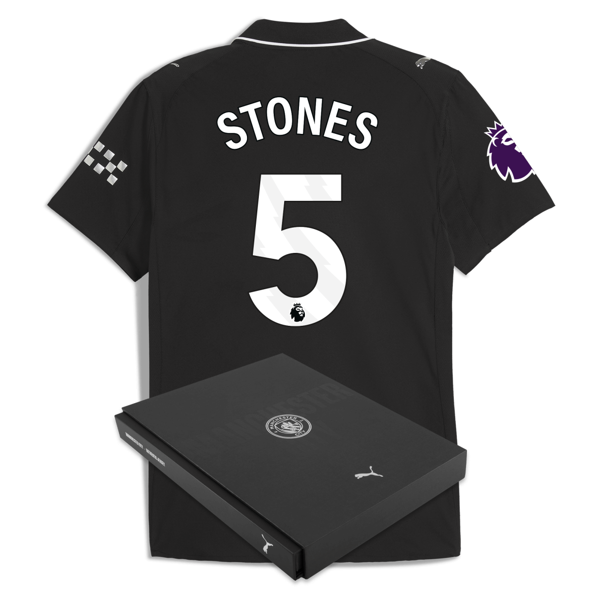 Manchester City manchester city premier league away authentic jersey 202526 with stones 5 printing in gift box Collection - ManchesterCitystore.com