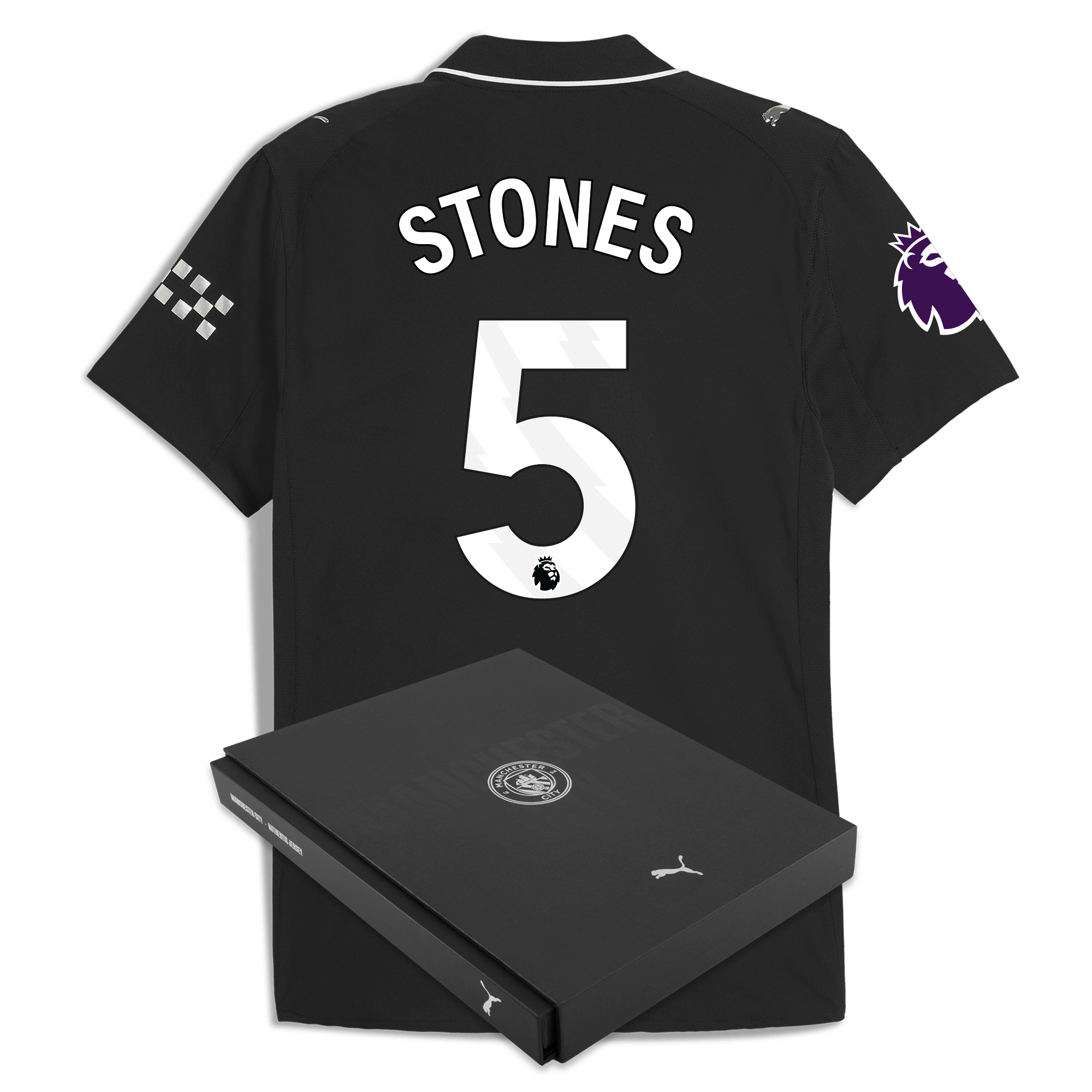 Manchester City manchester city premier league away authentic jersey 202526 with stones 5 printing in gift box Collection - ManchesterCitystore.com