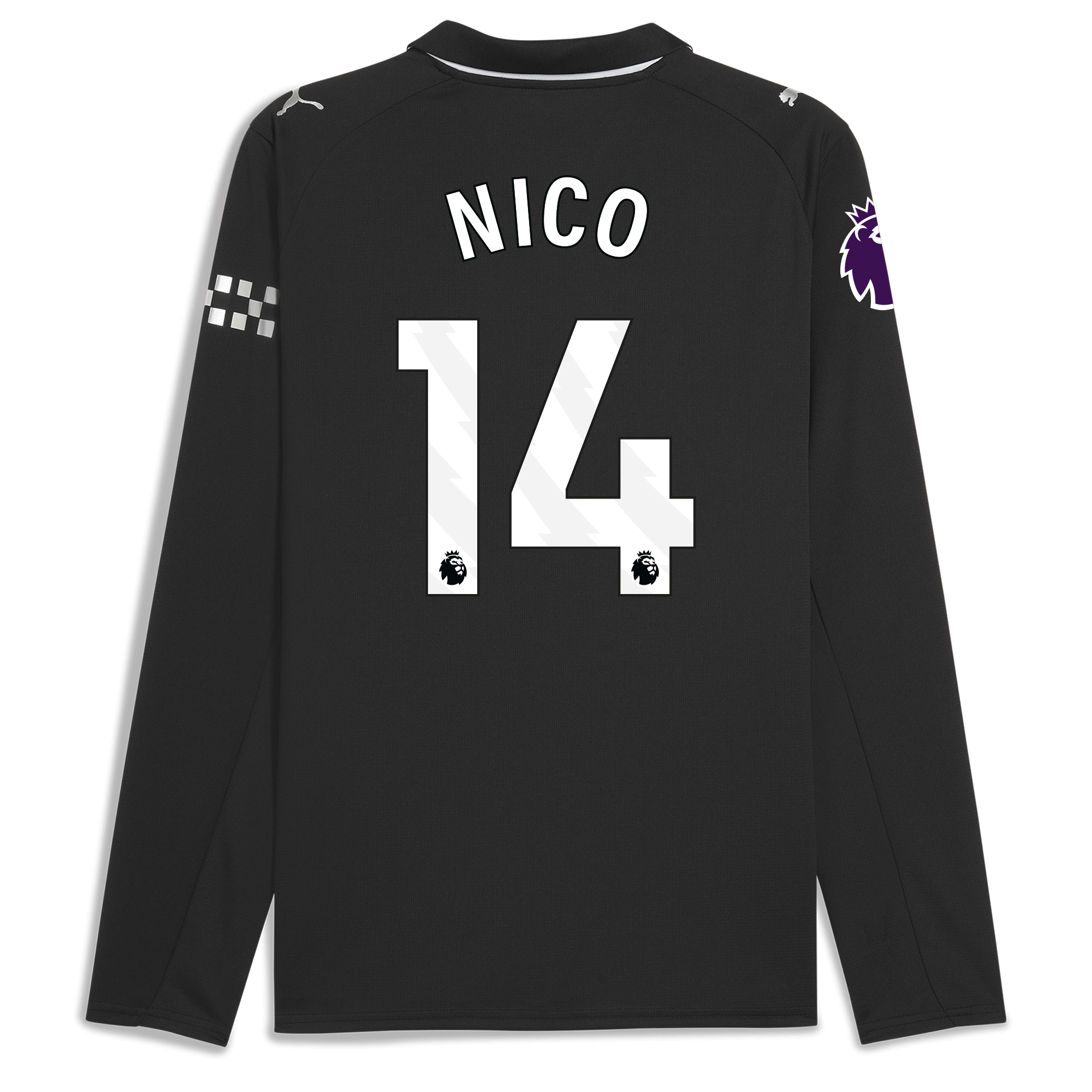 Manchester City manchester city premier league away jersey 202526 long sleeve with nico 14 printing Collection - ManchesterCitystore.com