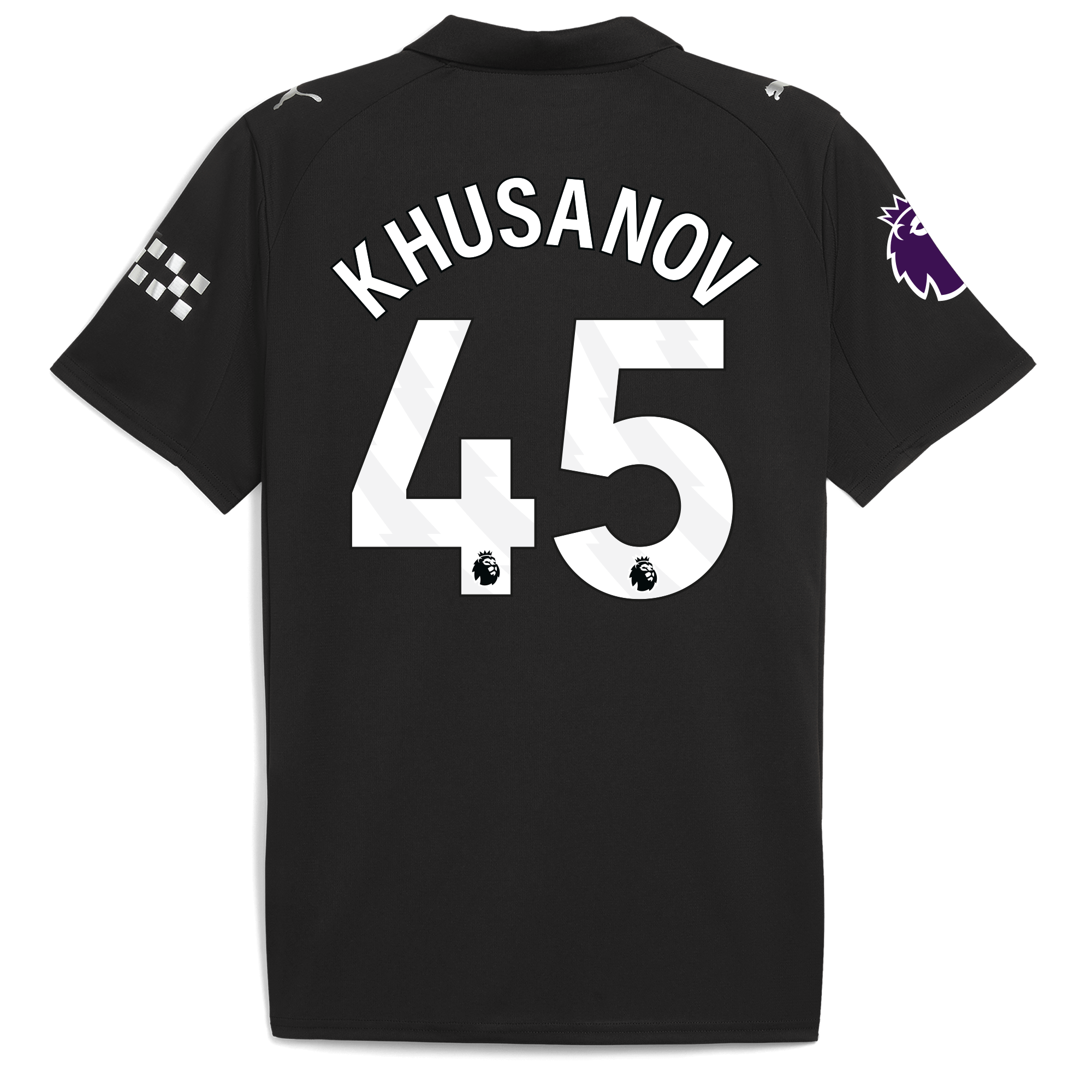 Manchester City manchester city premier league away jersey 202526 with khusanov 45 printing Collection - ManchesterCitystore.com