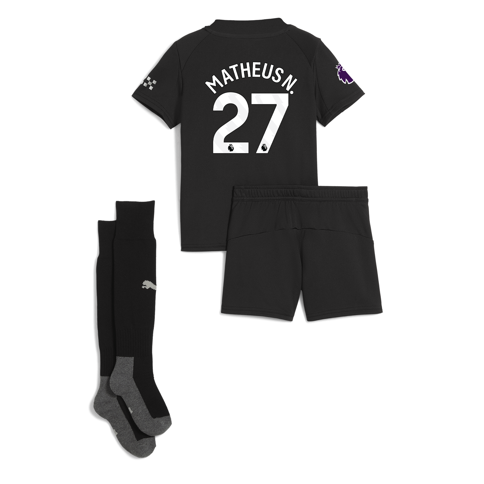 Manchester City manchester city premier league away mini kit 202526 with matheus n. 27 printing Collection - ManchesterCitystore.com