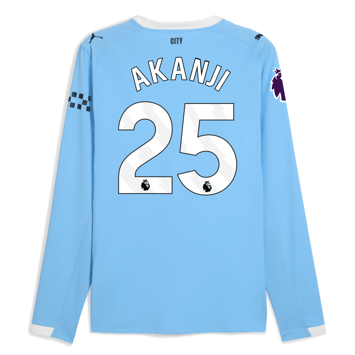 Manchester City manchester city premier league home authentic jersey 202526 long sleeve with akanji 25 printing Collection - ManchesterCitystore.com