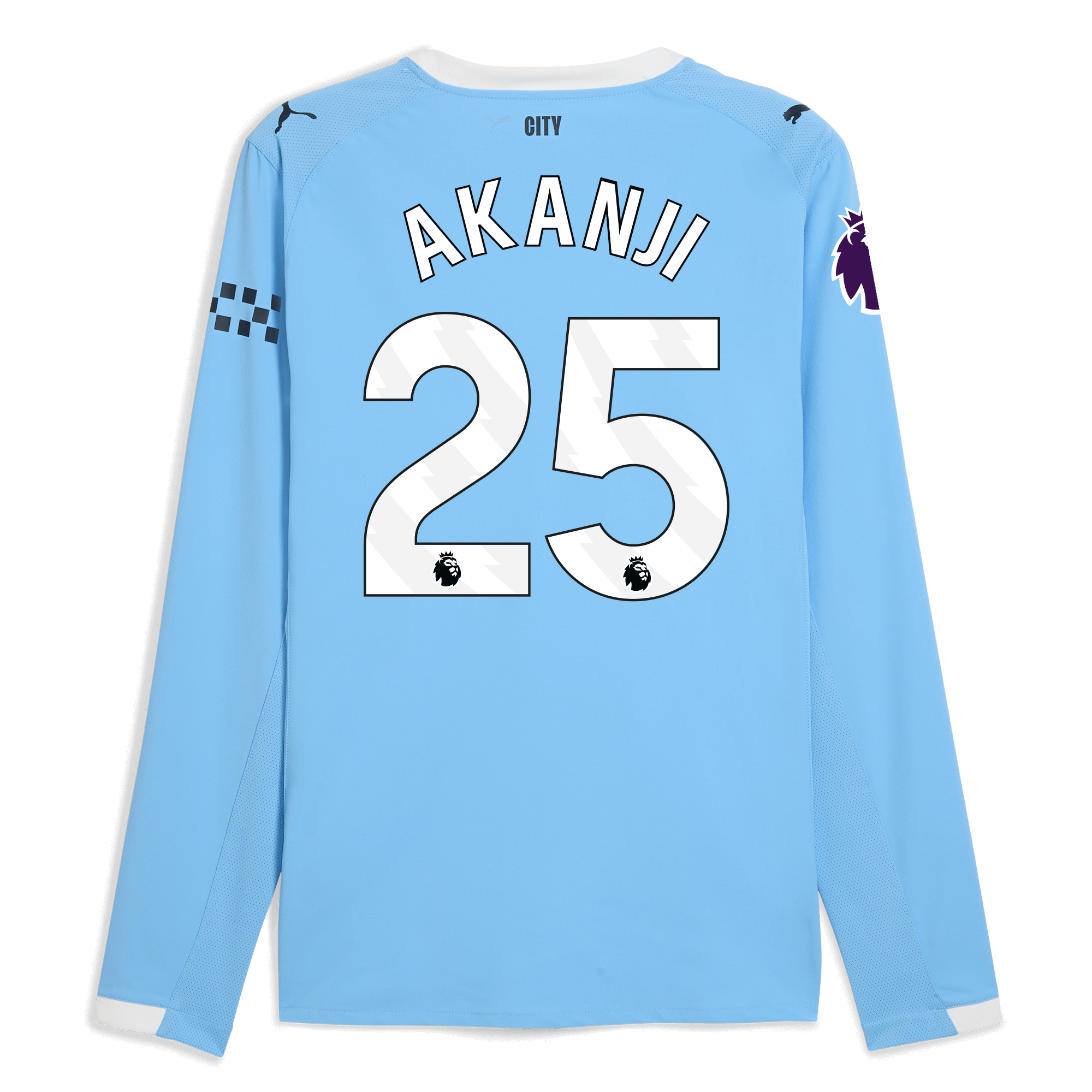 Manchester City manchester city premier league home authentic jersey 202526 long sleeve with akanji 25 printing Collection - ManchesterCitystore.com