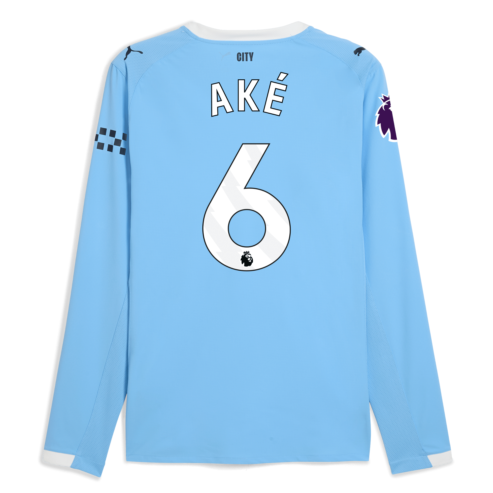 Manchester City manchester city premier league home authentic jersey 202526 long sleeve with ake 6 printing Collection - ManchesterCitystore.com