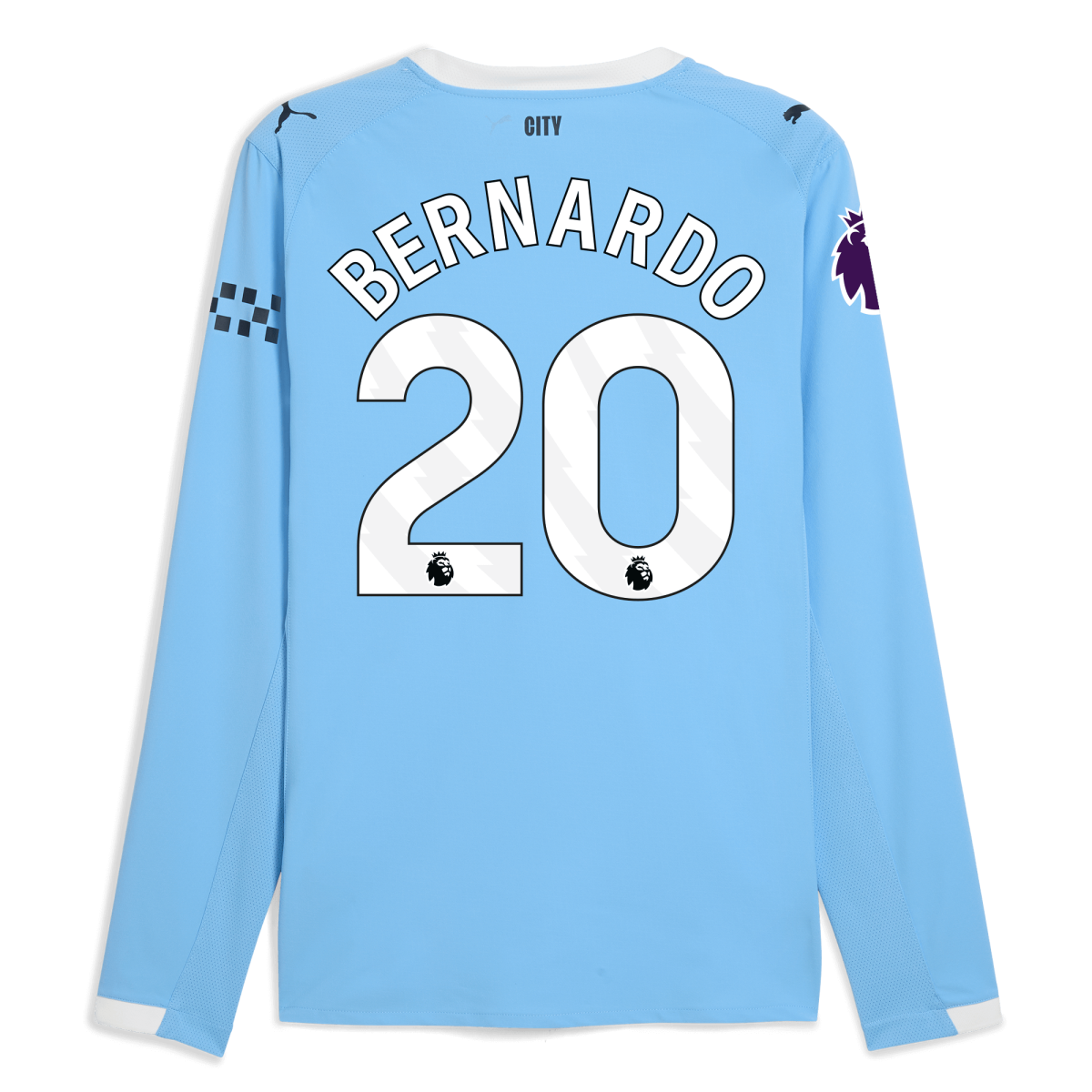 Manchester City manchester city premier league home authentic jersey 202526 long sleeve with bernardo 20 printing Collection - ManchesterCitystore.com