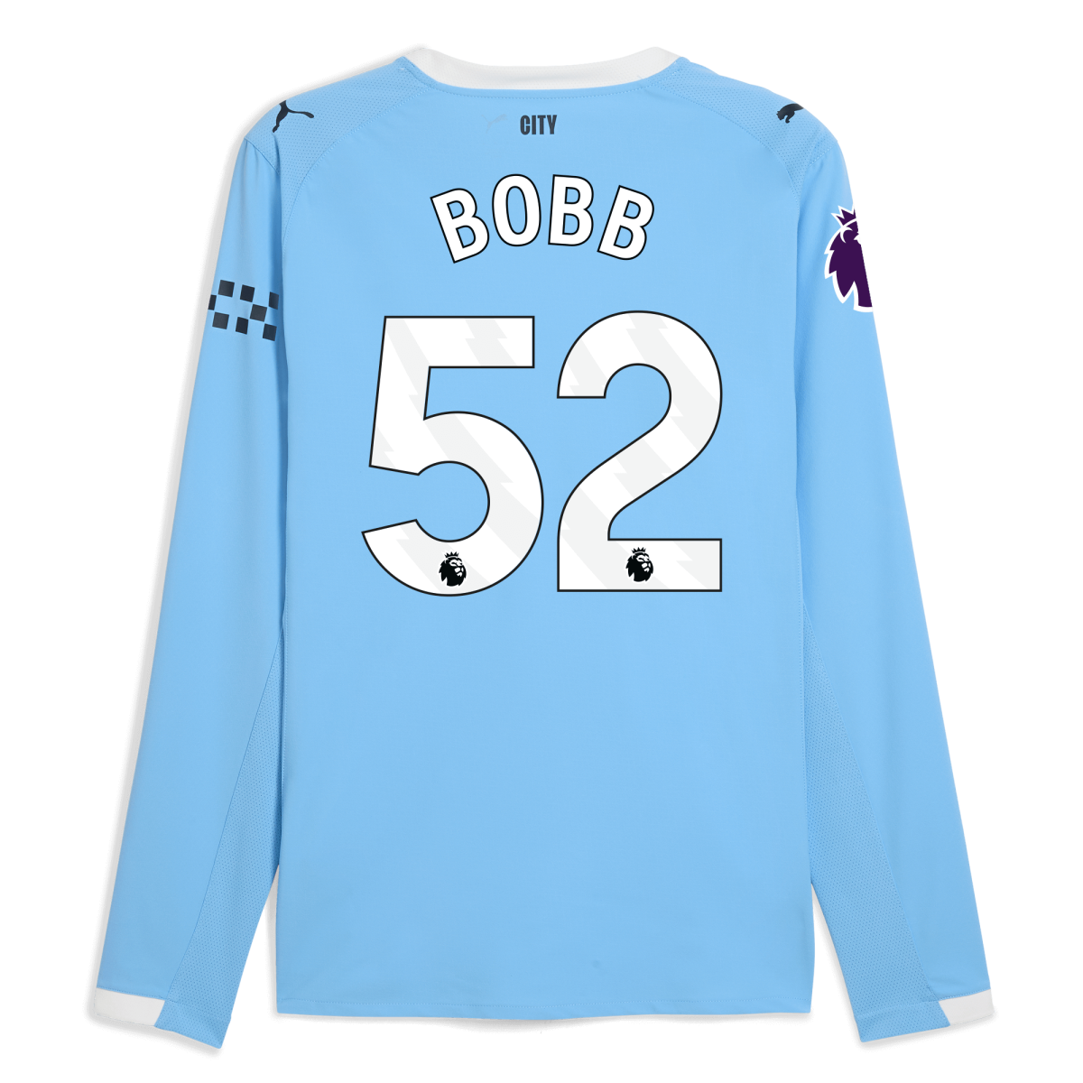 Manchester City manchester city premier league home authentic jersey 202526 long sleeve with bobb 52 printing Collection - ManchesterCitystore.com