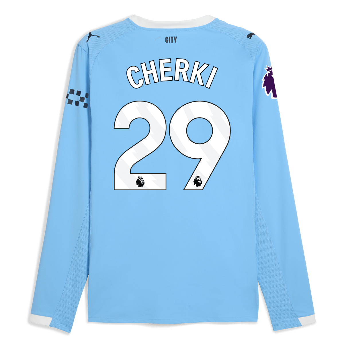 Manchester City manchester city premier league home authentic jersey 202526 long sleeve with cherki 29 printing Collection - ManchesterCitystore.com